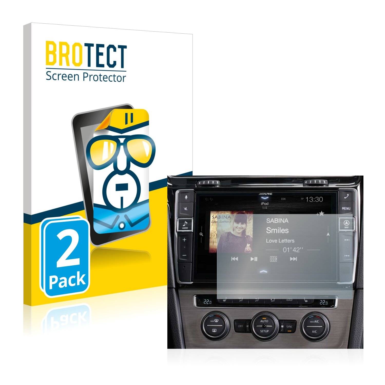 2x BROTECT HD-Clear Displayschutzfolie für Alpine X902D
