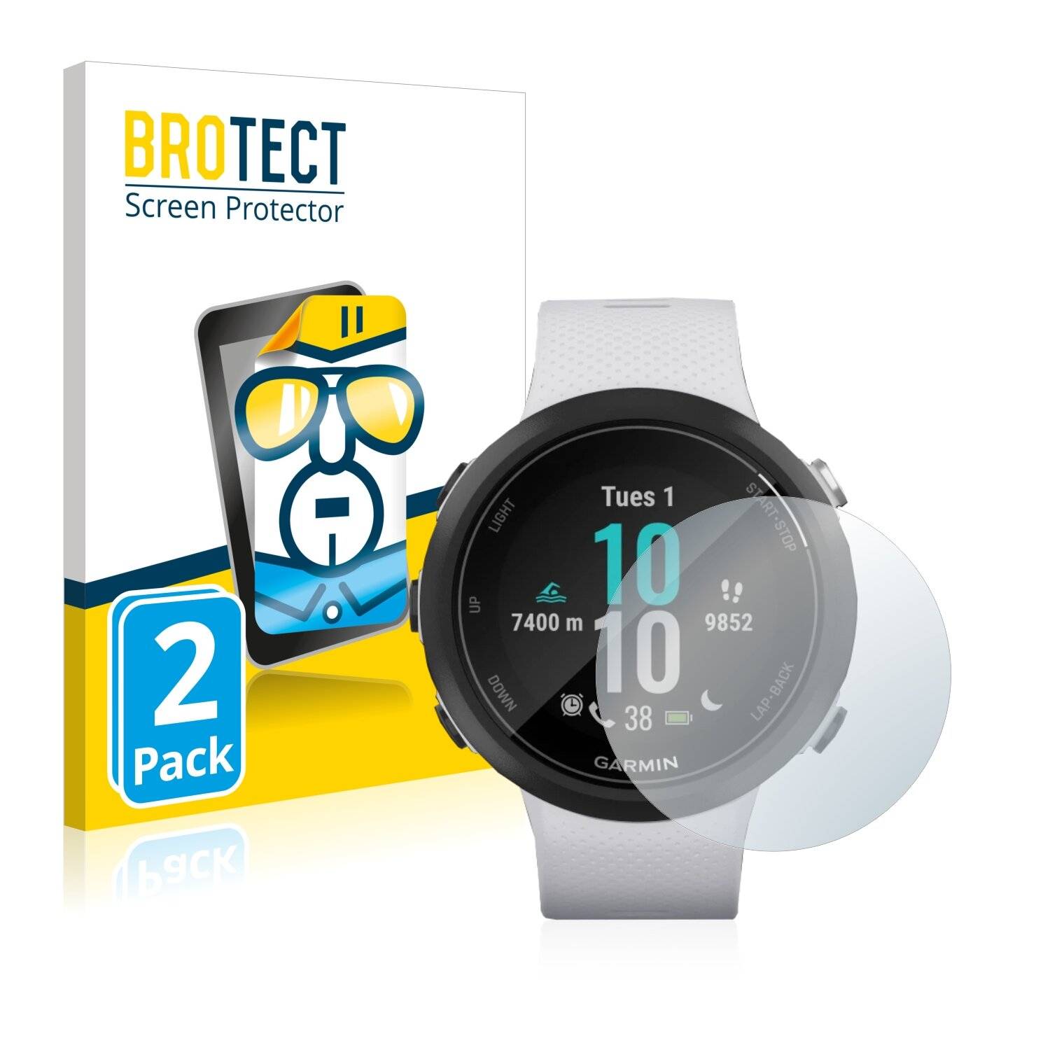 2x BROTECT HD-Clear Displayschutzfolie für Garmin Swim