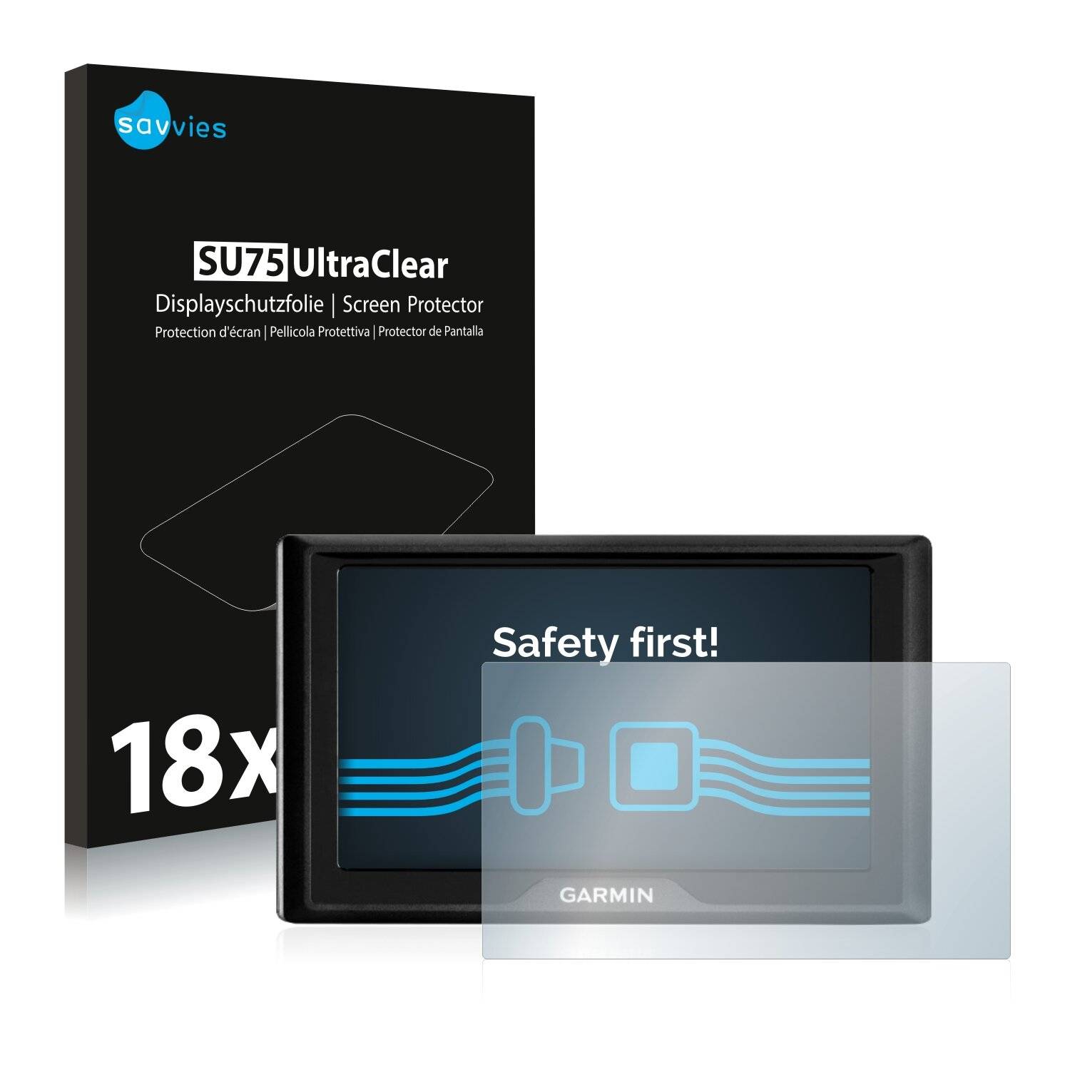 18x Savvies SU75 Displayschutzfolie für Garmin Drive 52 MT-S