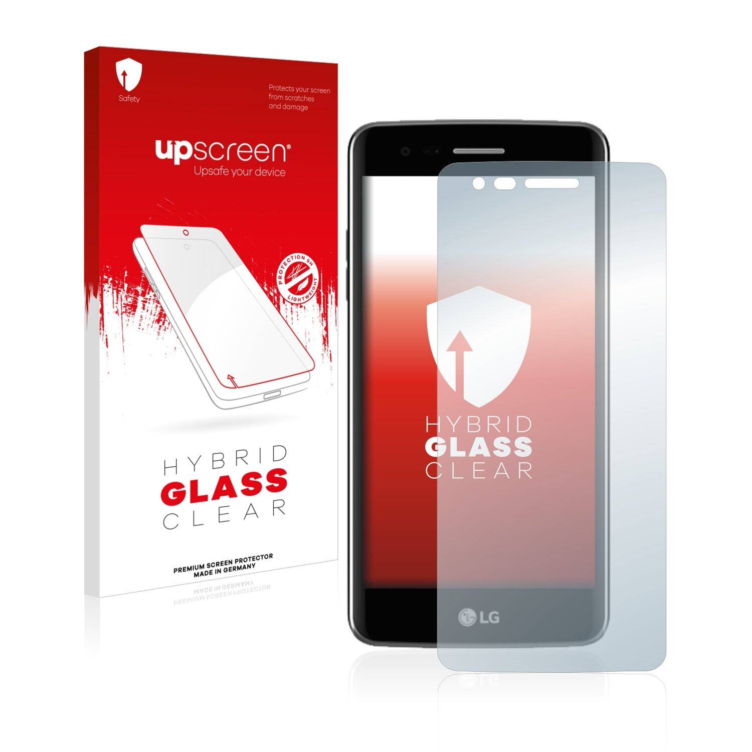 upscreen Hybrid Glass Clear Premium Schutzglas Folie für LG K8