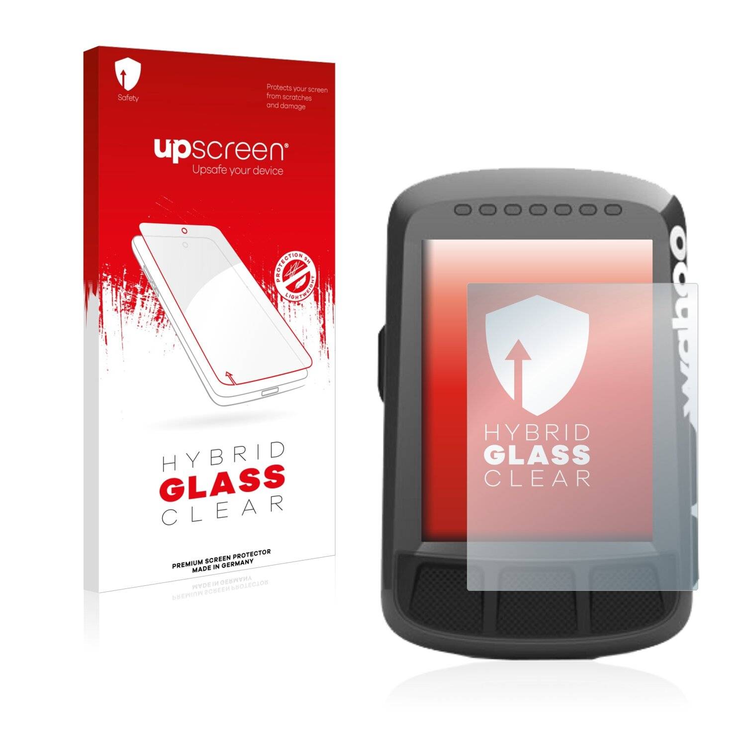 upscreen Hybrid Glass Clear Premium Schutzglas Folie für Wahoo Elemnt Bolt
