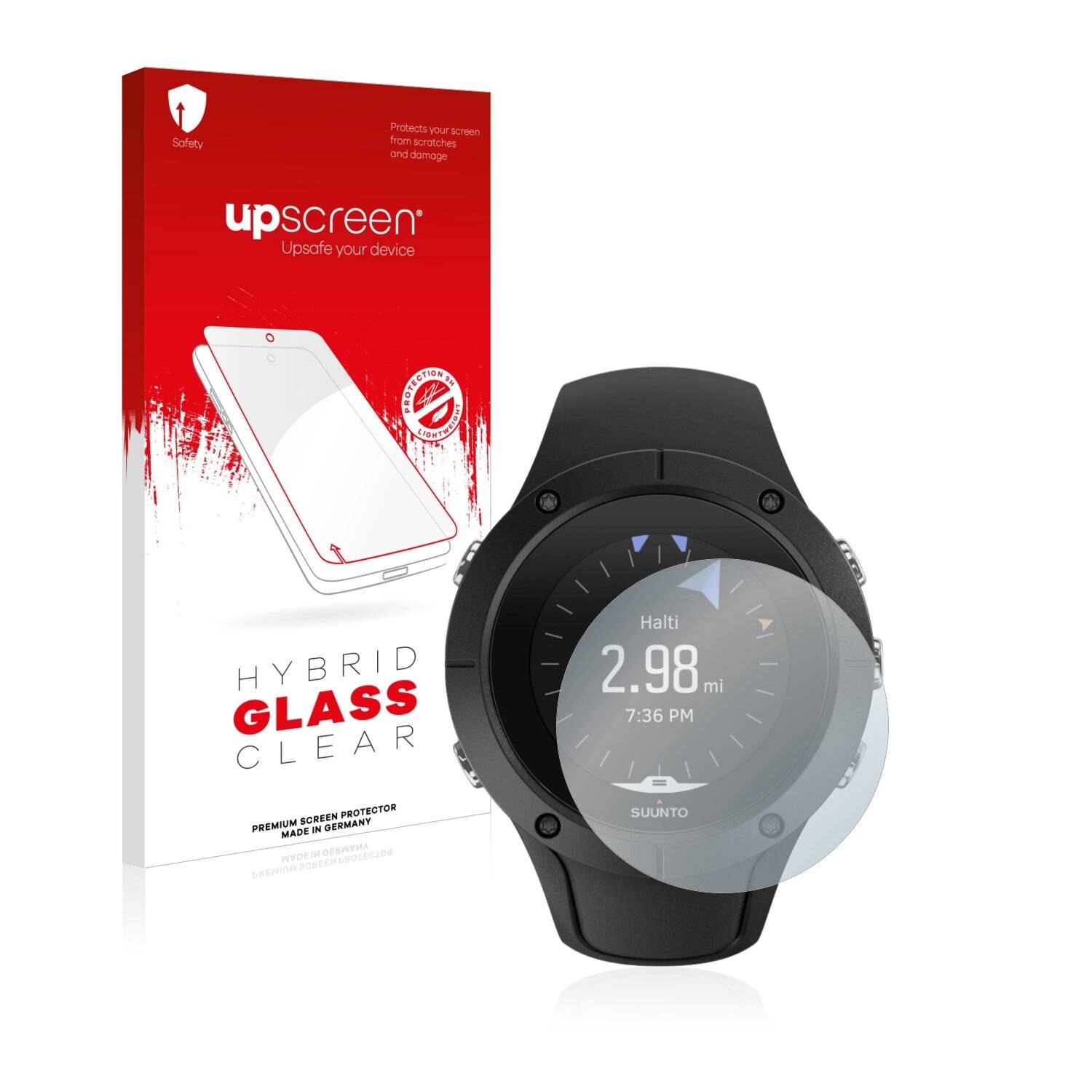upscreen Hybrid Glass Clear Premium Schutzglas Folie für Suunto Spartan Trainer Wrist