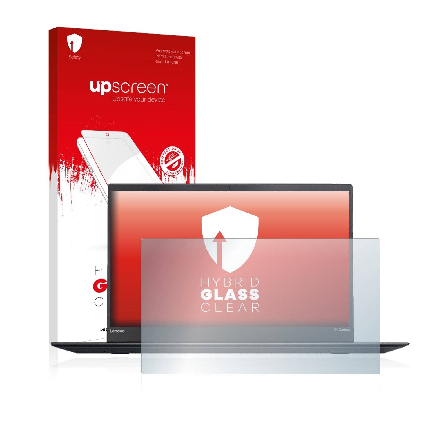 upscreen Hybrid Glass Clear Premium Schutzglas Folie für Lenovo ThinkPad X1 Carbon (5.