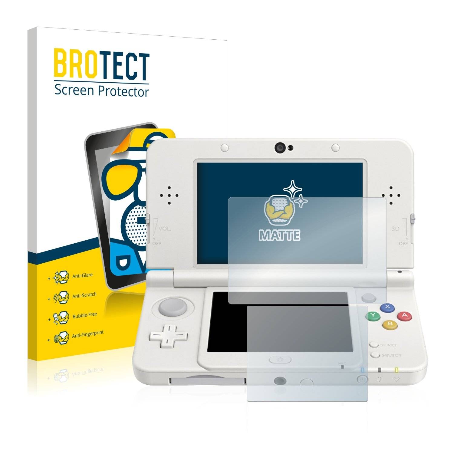 2x BROTECT Matte Displayschutzfolie für Nintendo New 3DS - Entspiegelt,