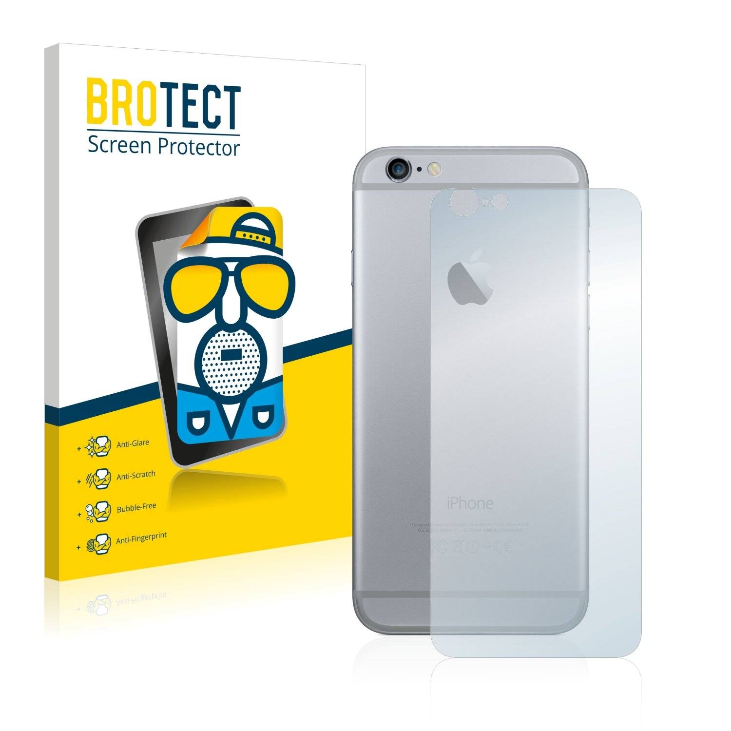 2x BROTECT Matte Displayschutzfolie für Apple iPhone 6 Rückseite (gesamte Fläche) -