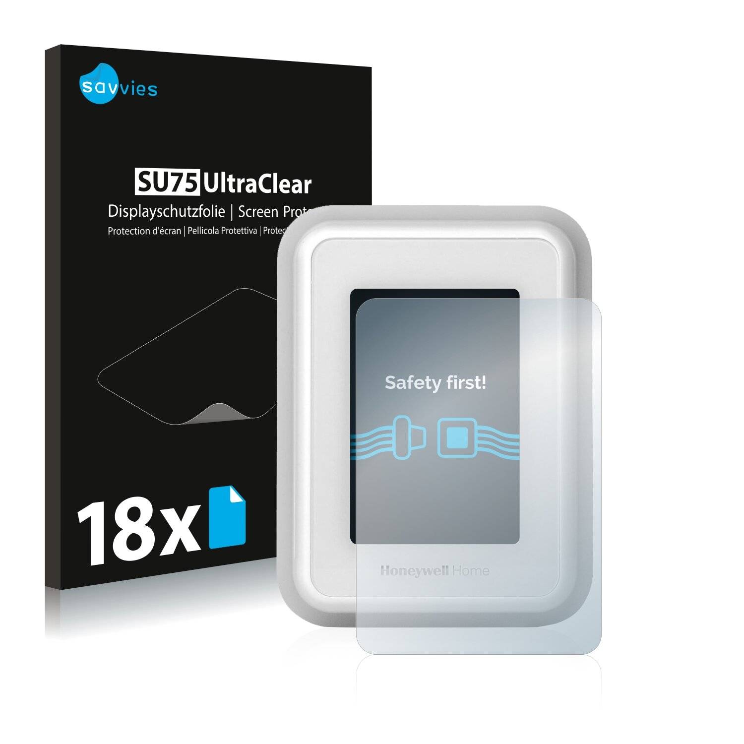 18x Savvies SU75 Displayschutzfolie für Honeywell Home T9 Smart