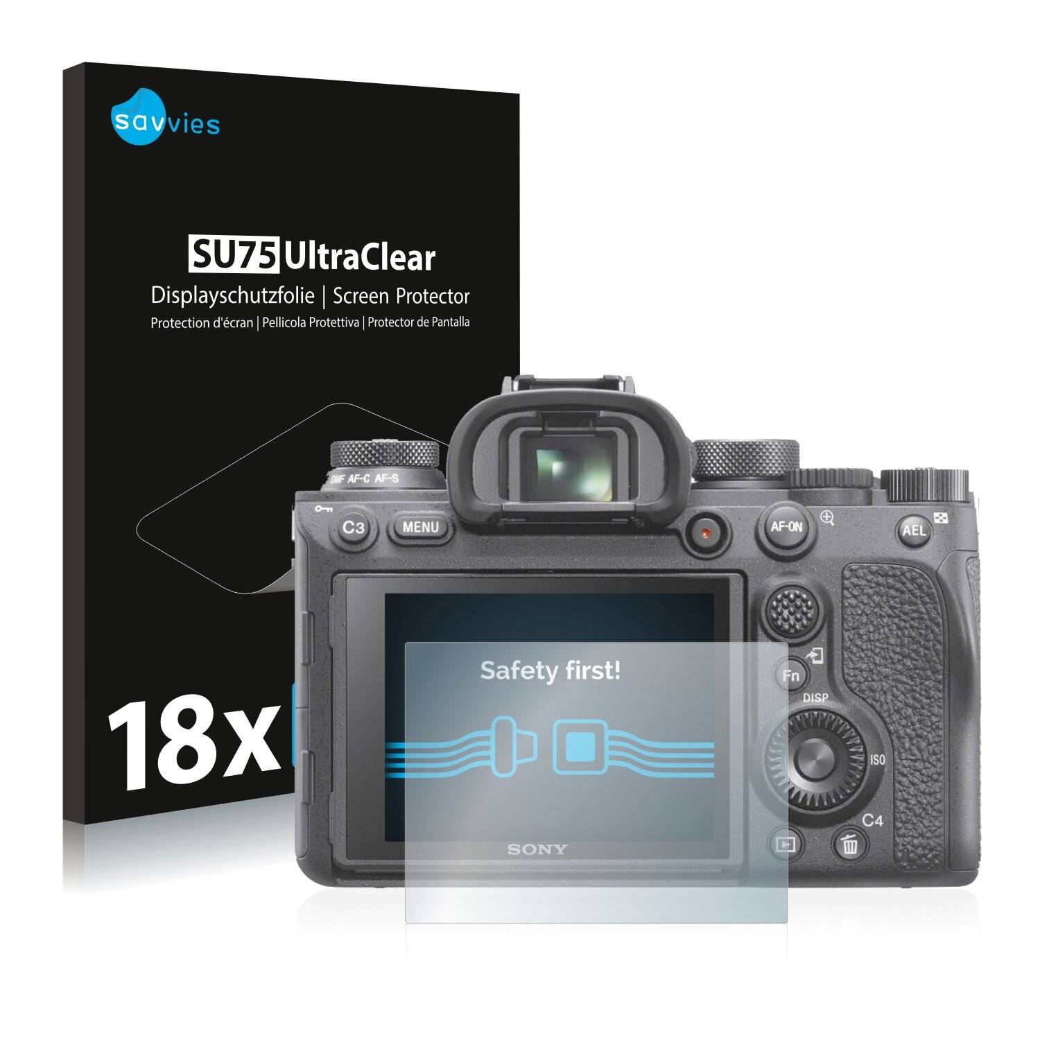 18x Savvies SU75 Displayschutzfolie für Sony Alpha 9