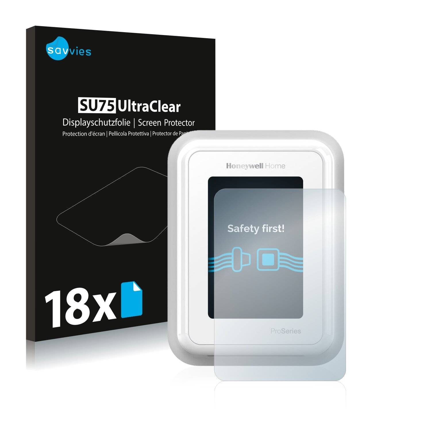18x Savvies SU75 Displayschutzfolie für Honeywell Home T10 Pro Smart