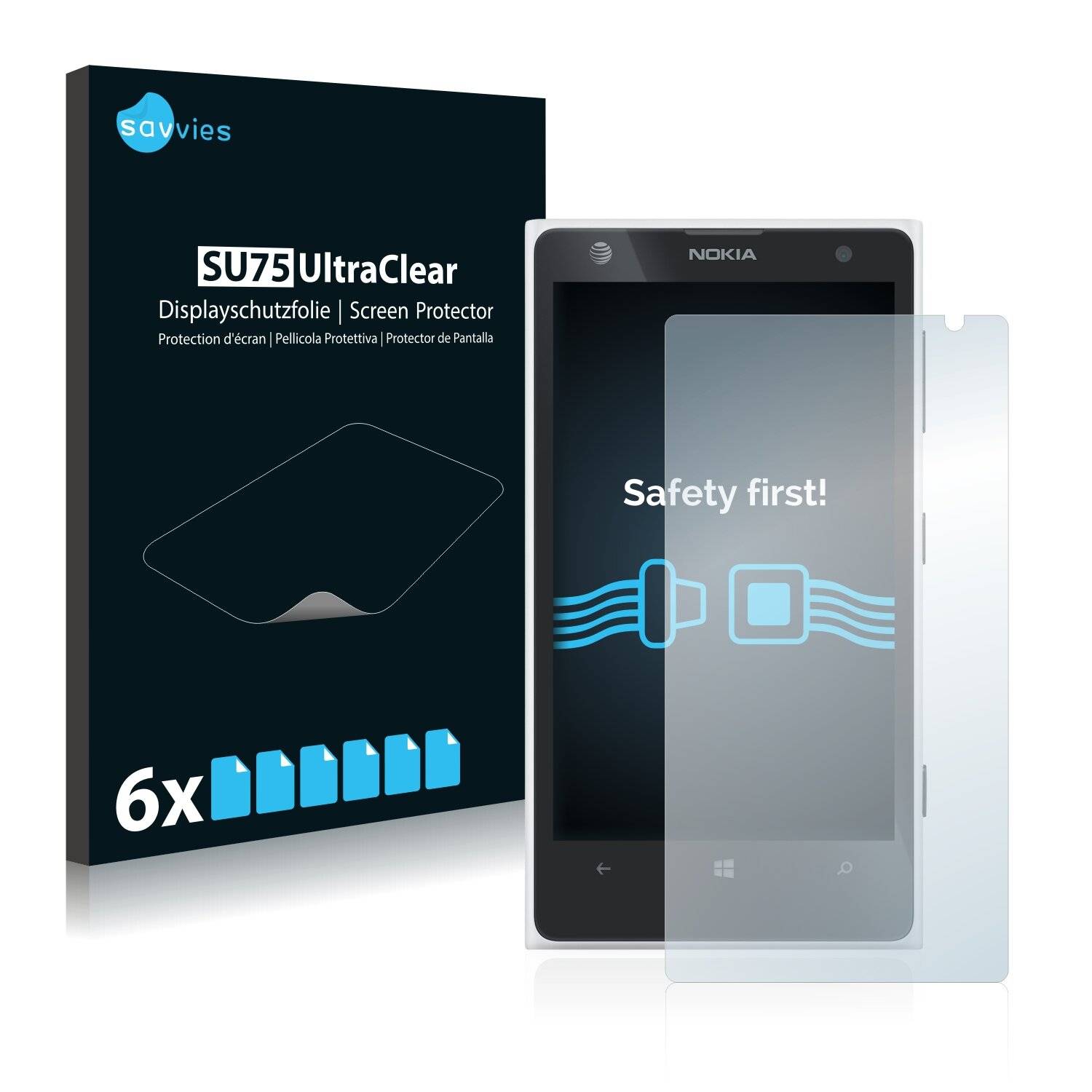 6x Savvies SU75 Displayschutzfolie für Nokia Lumia