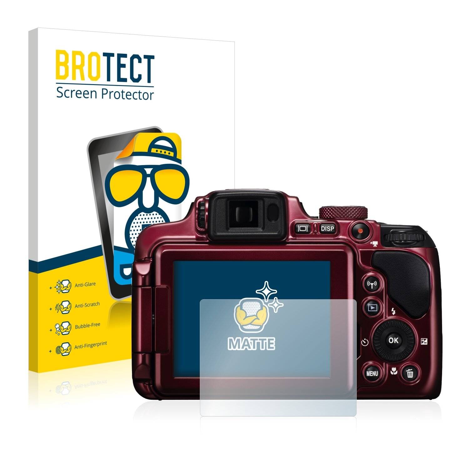 2x BROTECT Matte Displayschutzfolie für Nikon Coolpix P610 - Entspiegelt,
