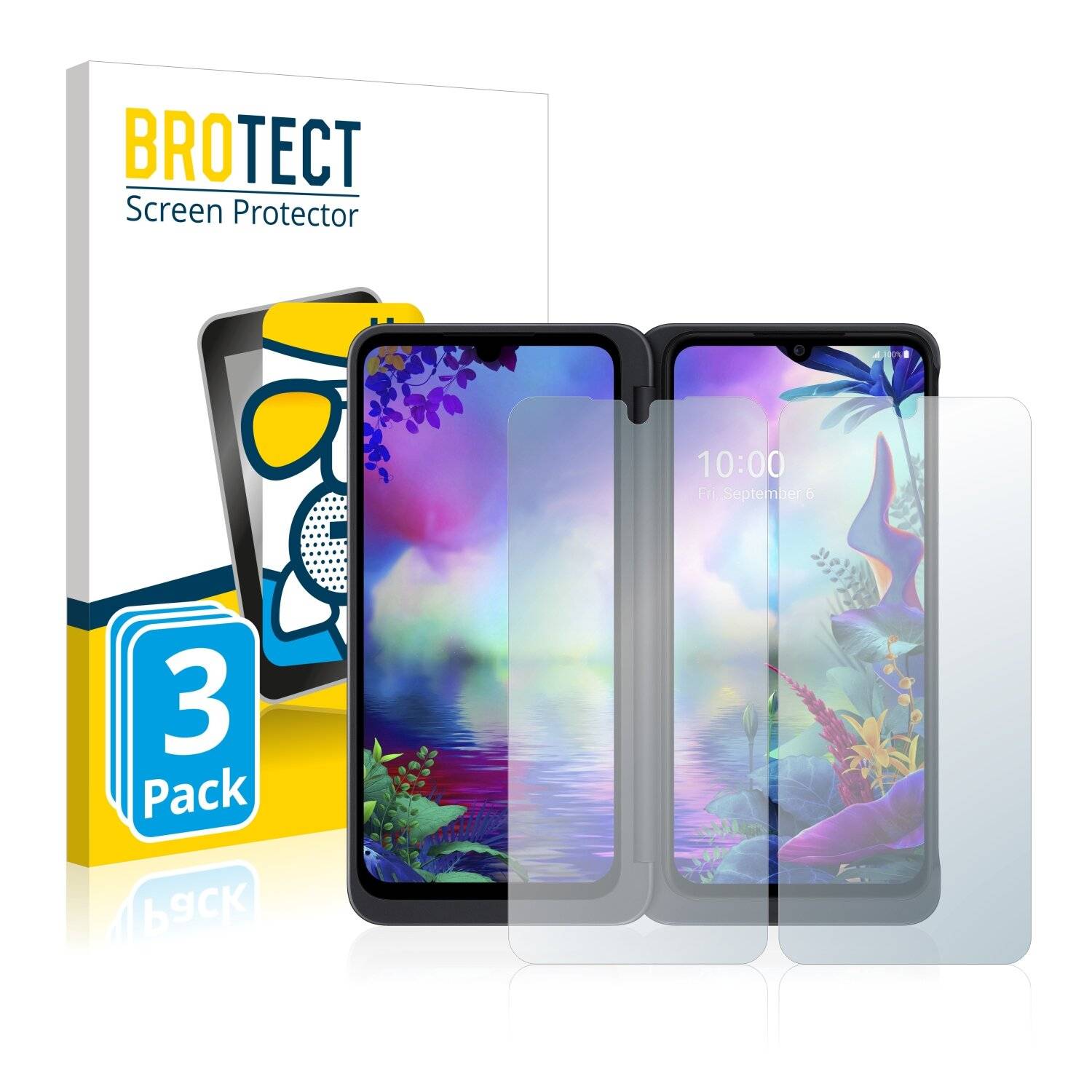 3x BROTECT AirGlass Matte Schutzglas Folie für LG G8X