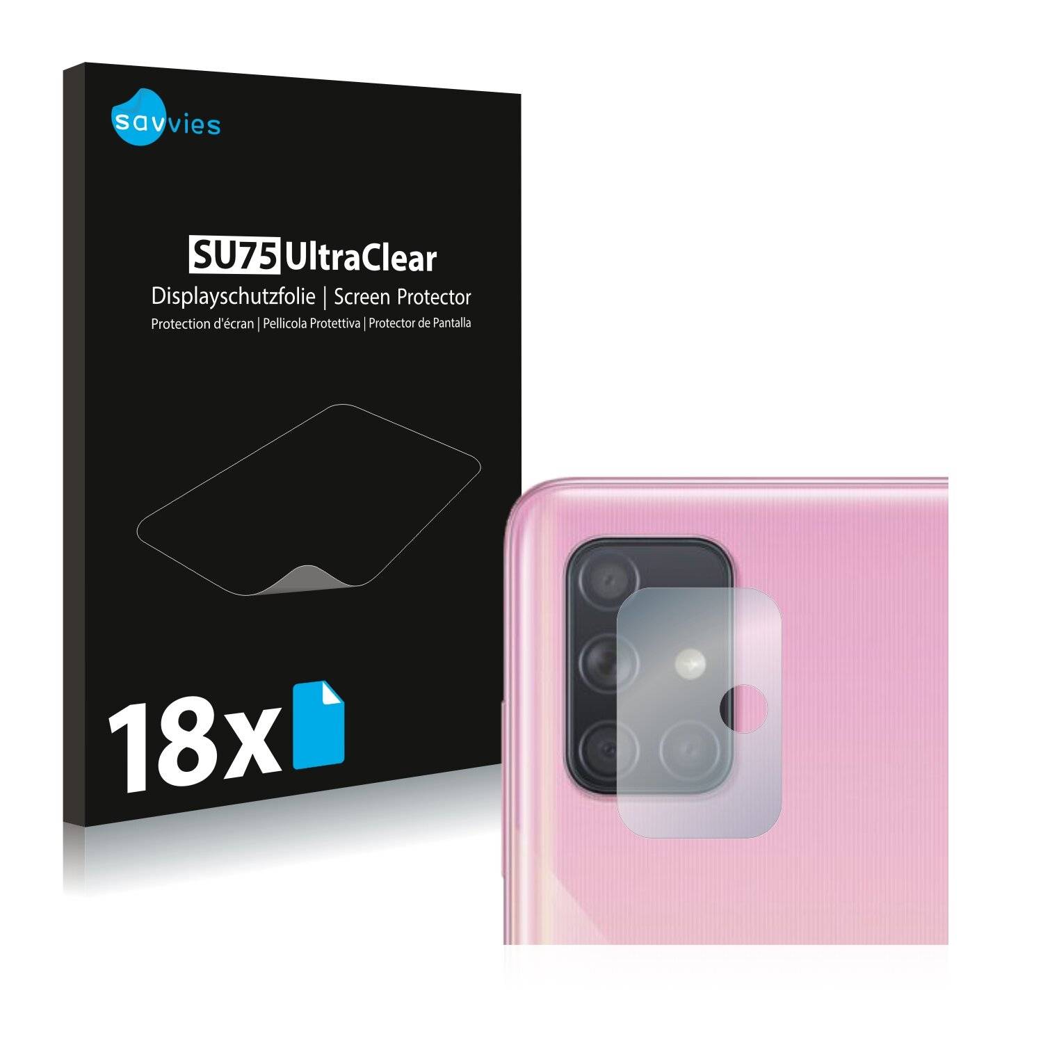 18x Savvies SU75 Displayschutzfolie für Samsung Galaxy A51 (NUR