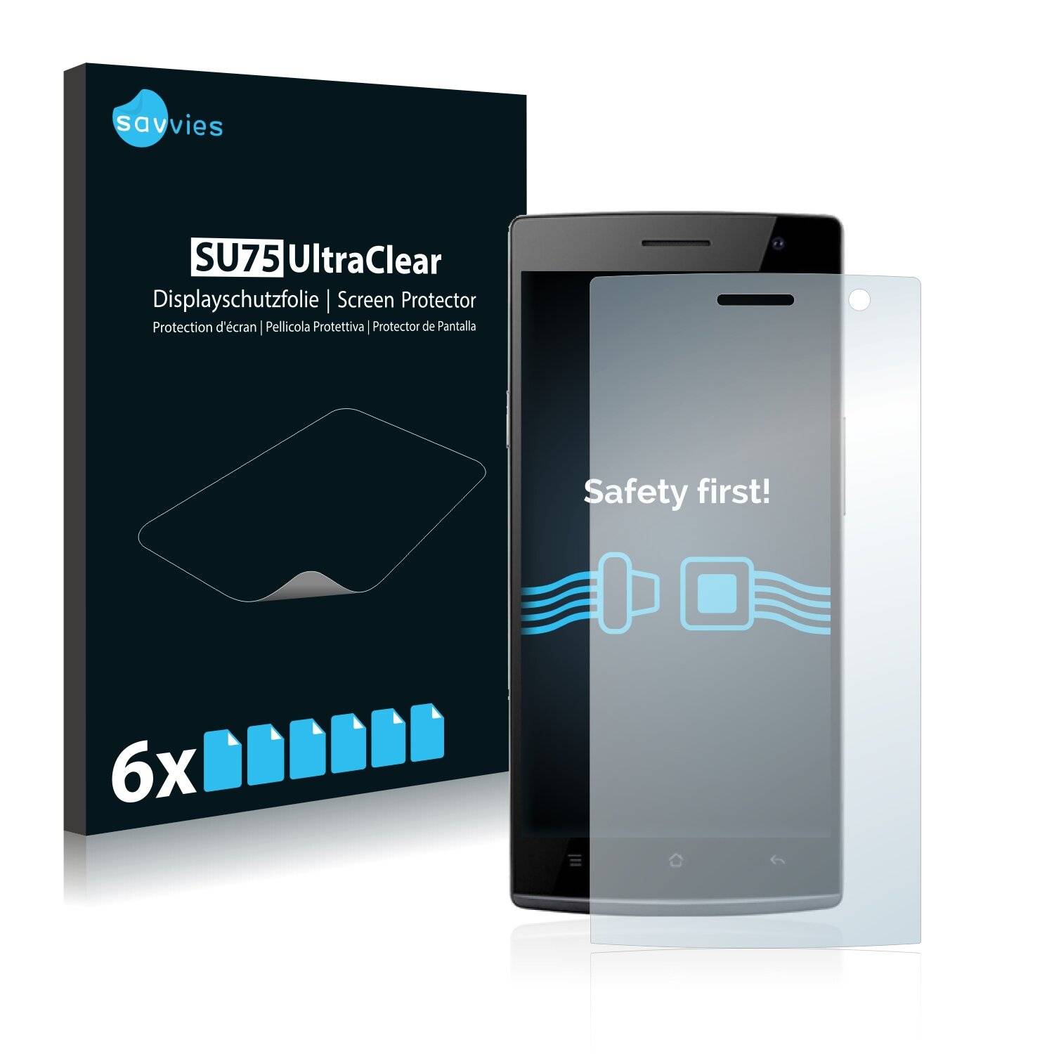 6x Savvies SU75 Displayschutzfolie für Oppo Find