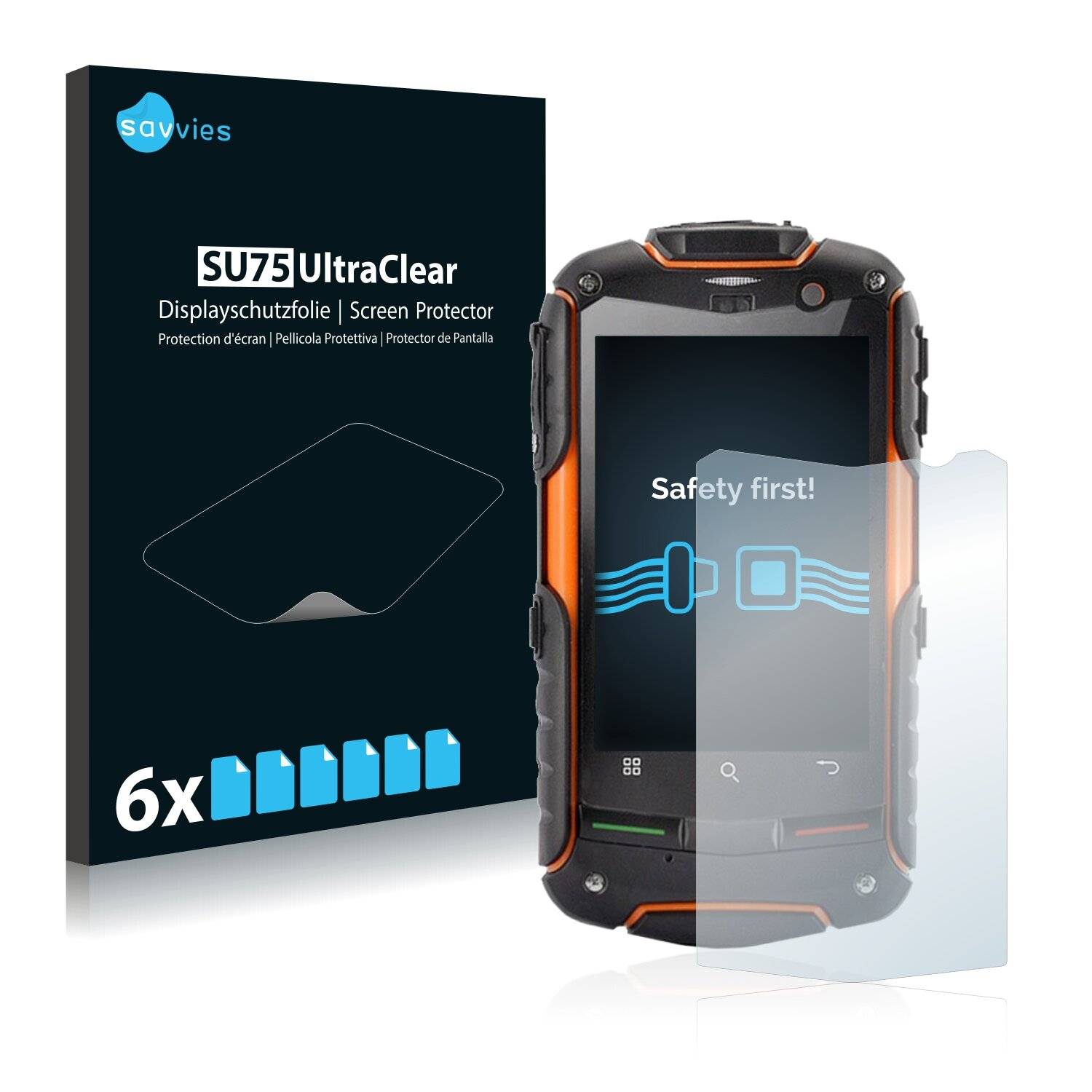 6x Savvies SU75 Displayschutzfolie für AGM Rock