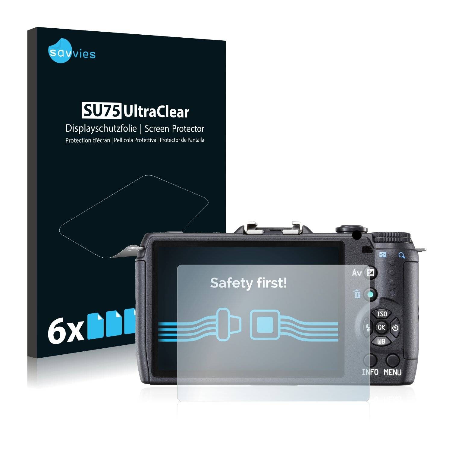 6x Savvies SU75 Displayschutzfolie für Pentax