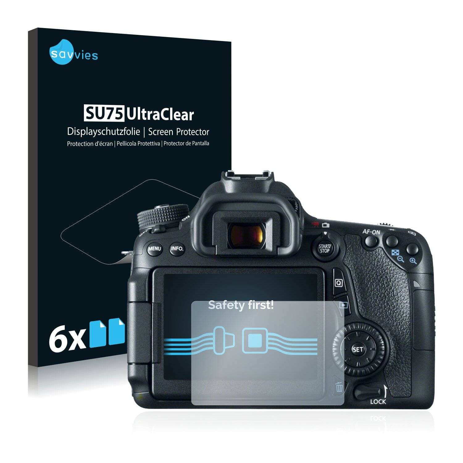 6x Savvies SU75 Displayschutzfolie für Canon EOS