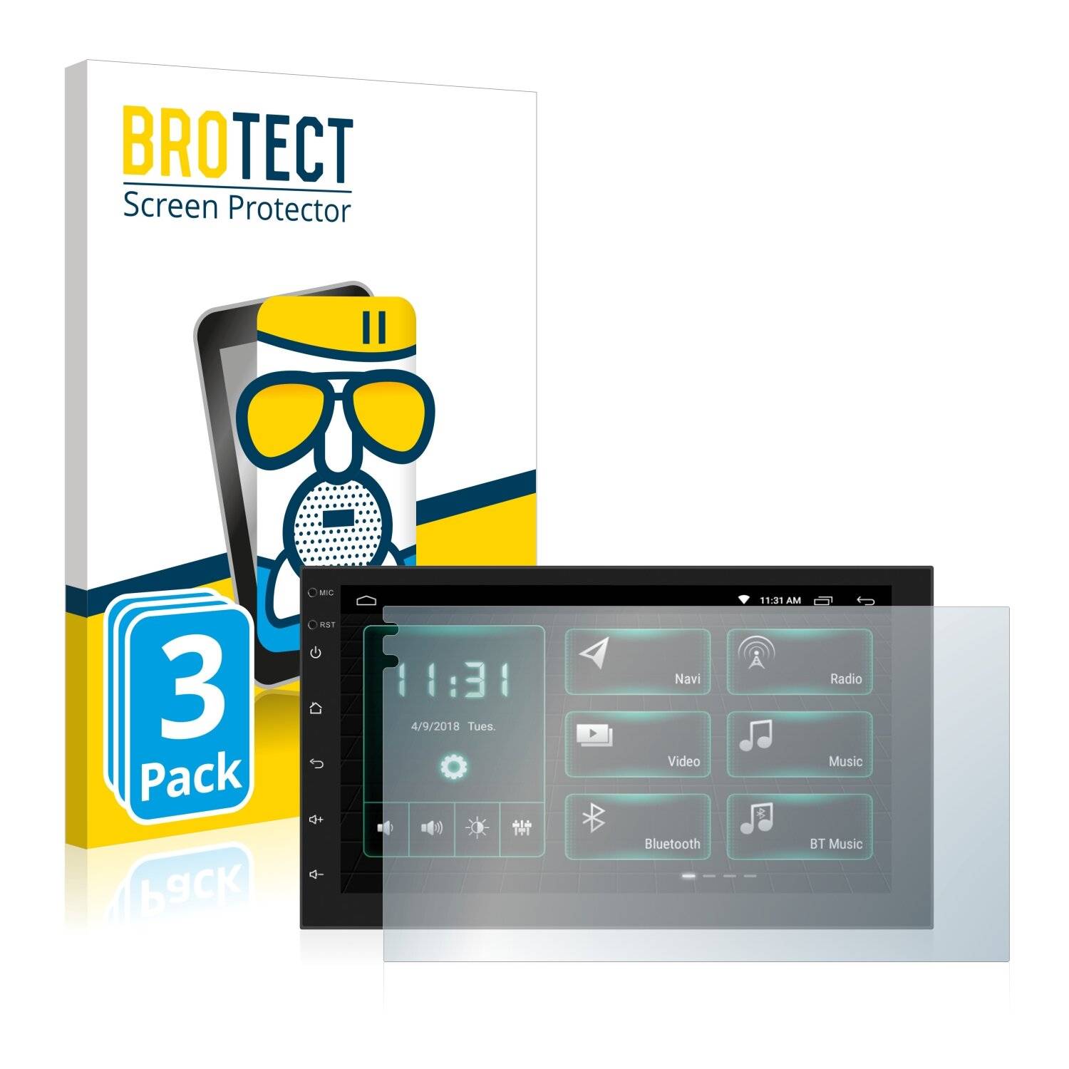 3x BROTECT AirGlass Matte Schutzglas Folie für Phonocar MediaStation