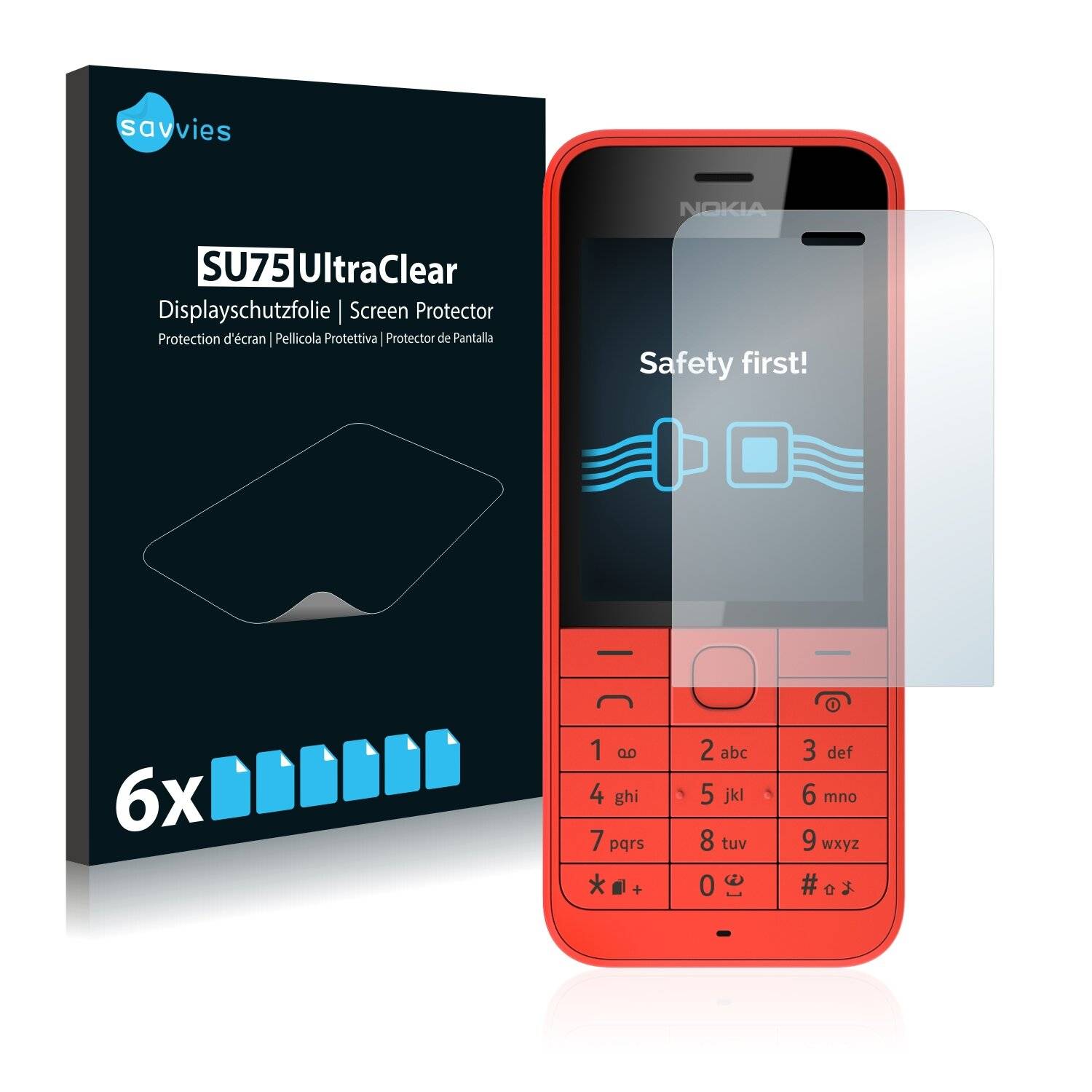 6x Savvies SU75 Displayschutzfolie für Nokia 220 DS
