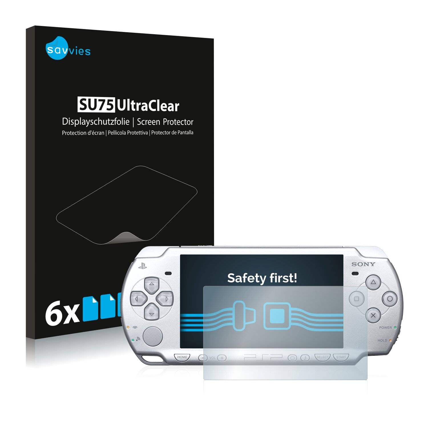 6x Savvies SU75 Displayschutzfolie für Sony PSP