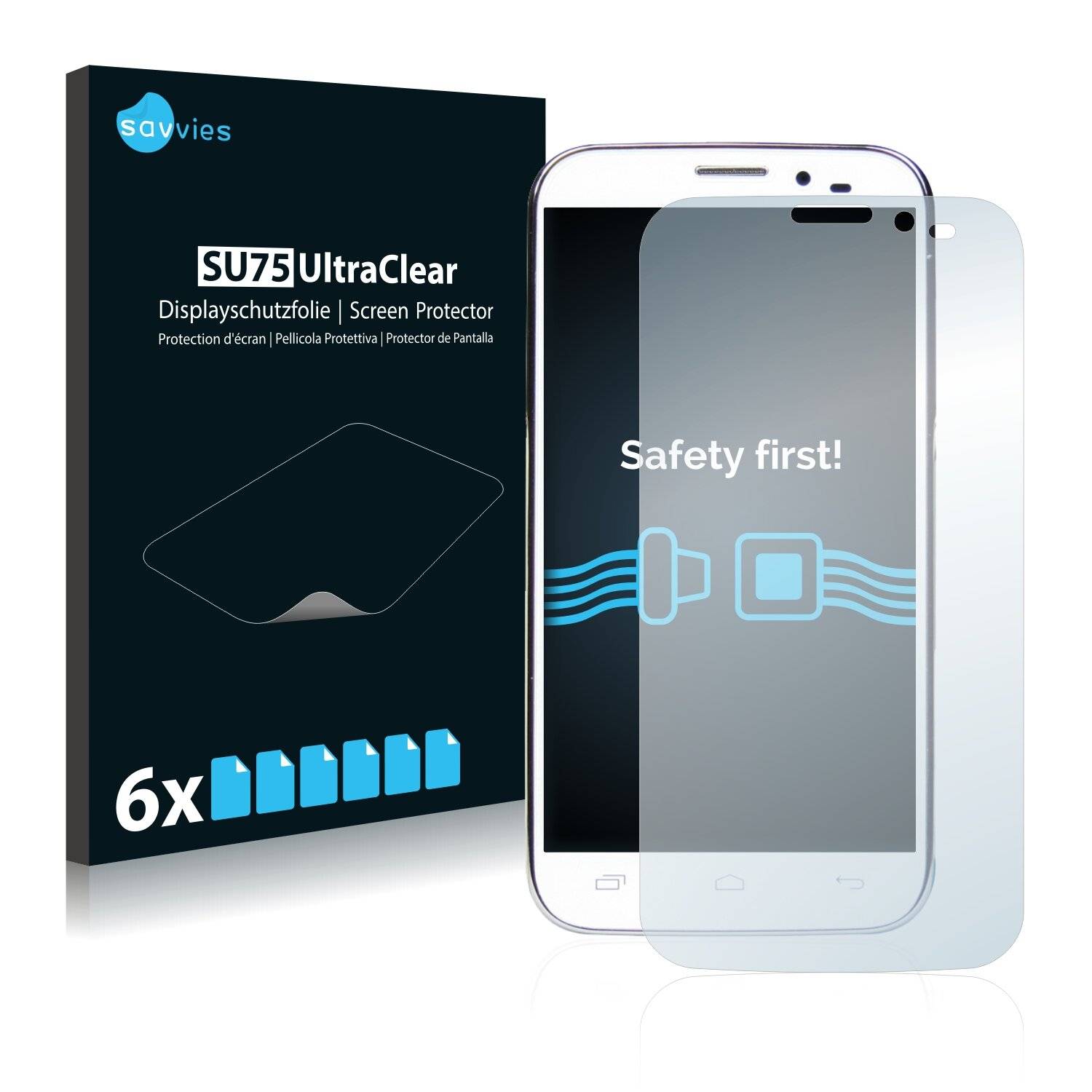 6x Savvies SU75 Displayschutzfolie für Mediacom PhonePad Duo