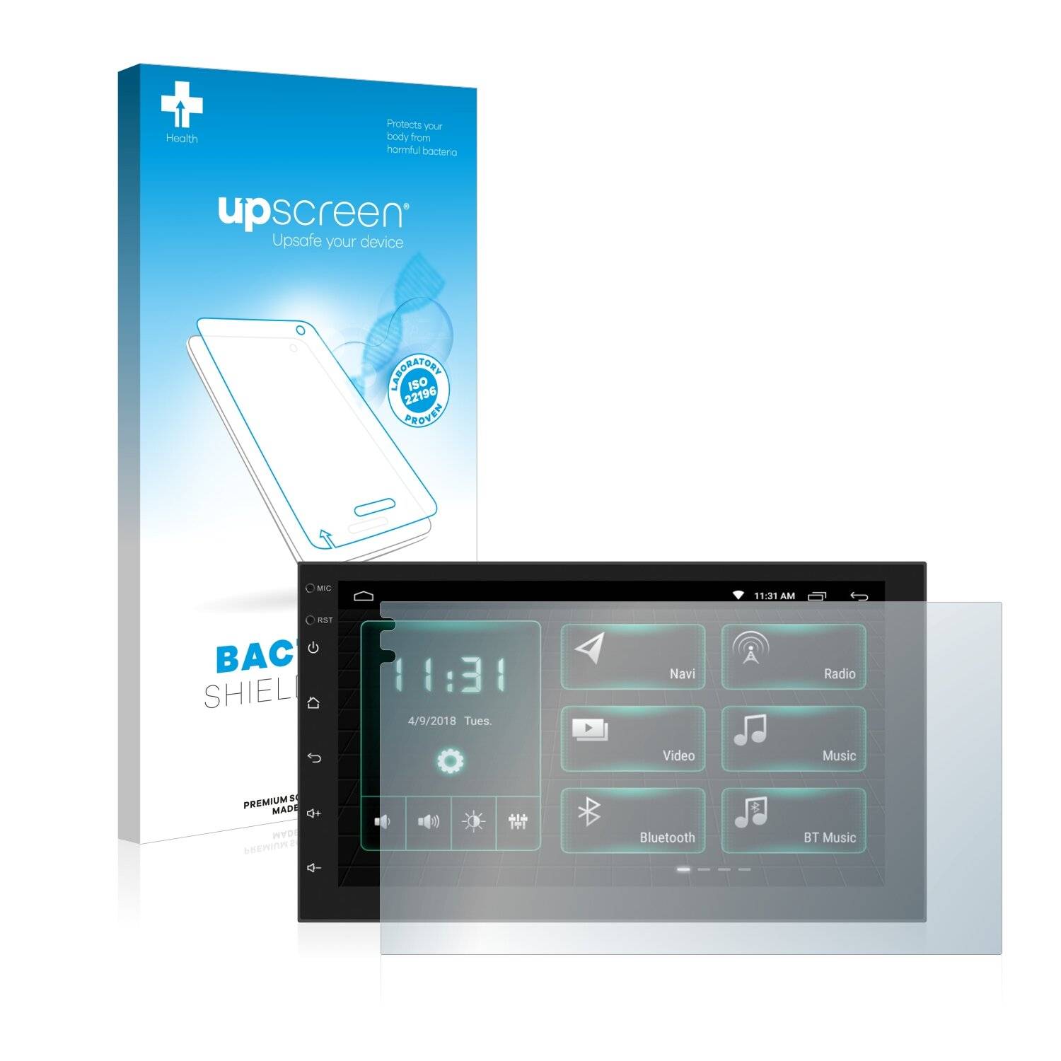 upscreen Bacteria Shield Clear Premium Antibakterielle Displayschutzfolie für Phonocar