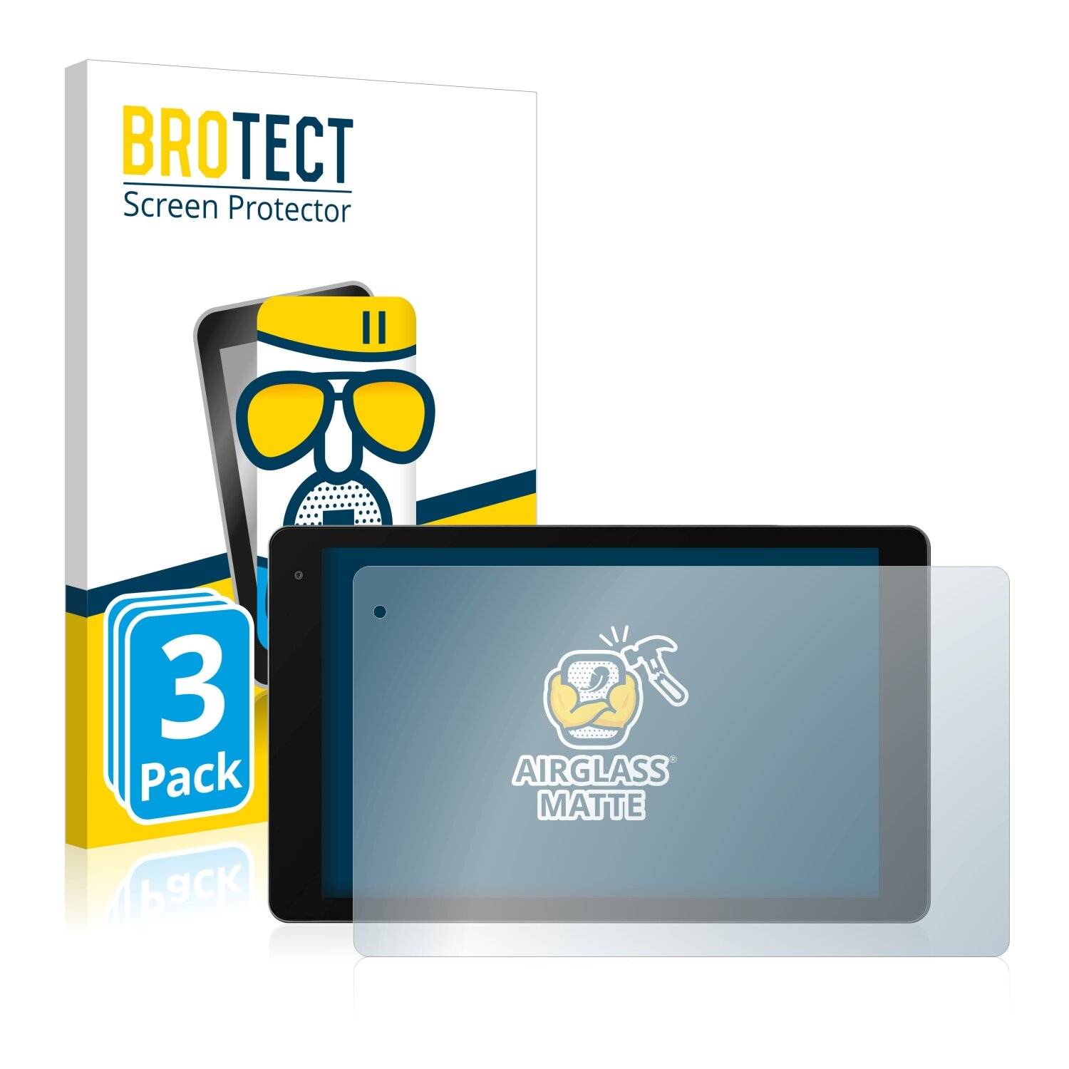 3x BROTECT AirGlass Matte Schutzglas Folie für Medion Lifetab