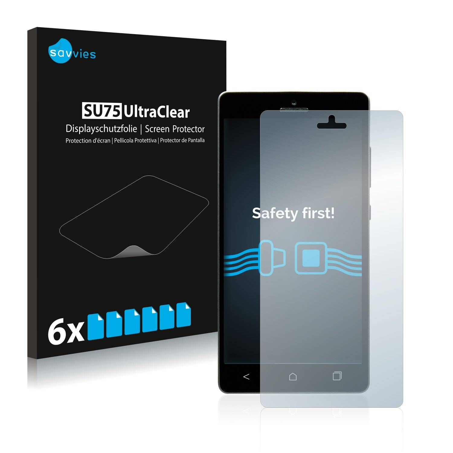 6x Savvies SU75 Displayschutzfolie für Mediacom PhonePad Duo