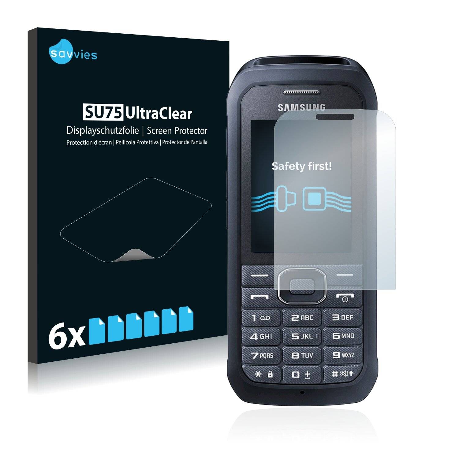 6x Savvies SU75 Displayschutzfolie für Samsung Xcover