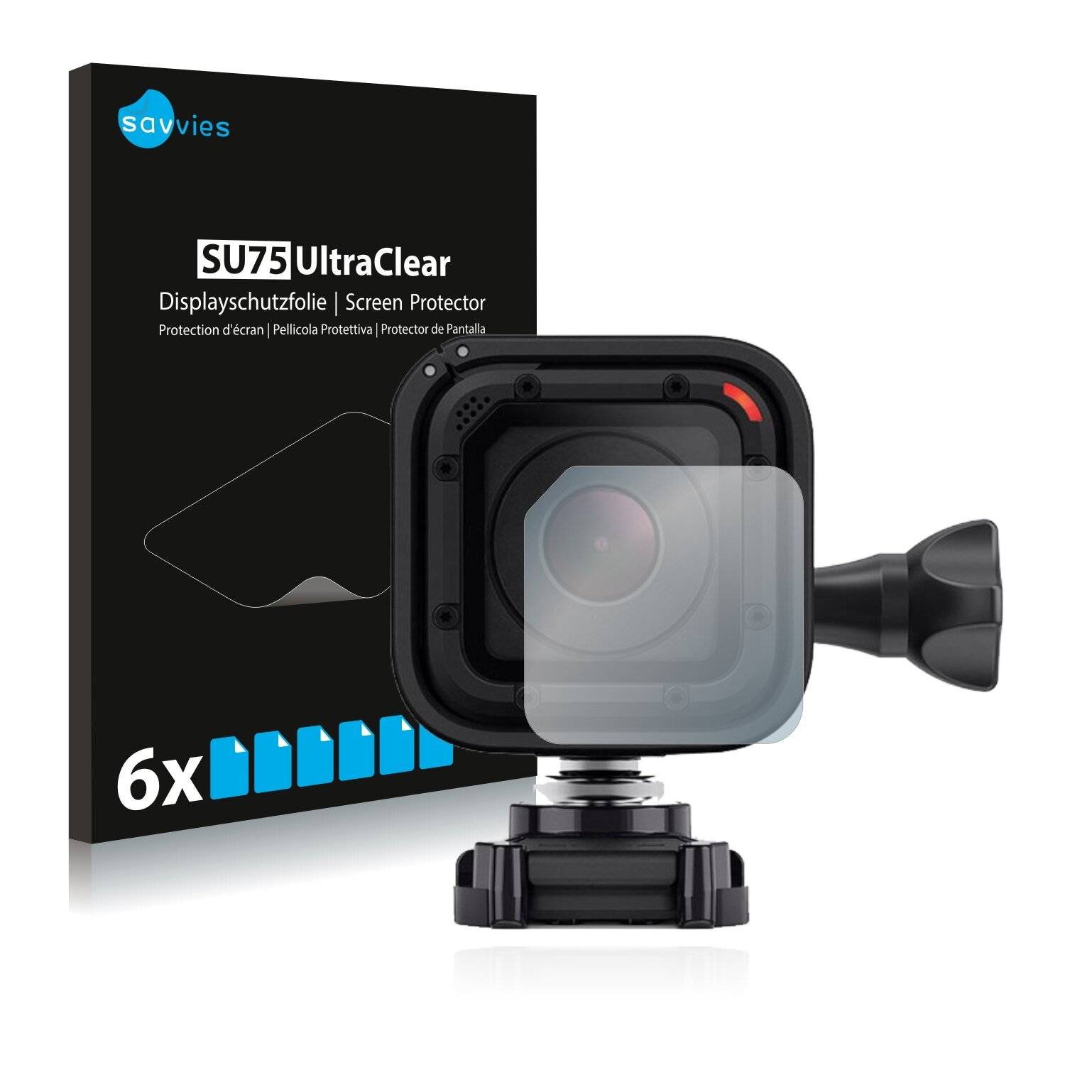 6x Savvies SU75 Displayschutzfolie für GoPro Hero4 Session Linse