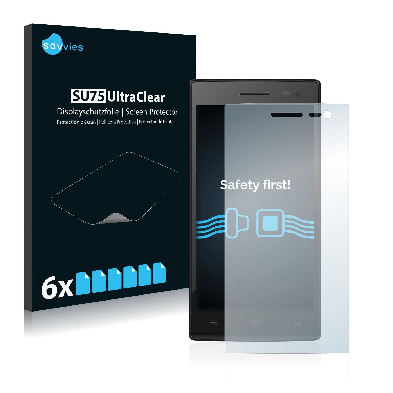 6x Savvies SU75 Displayschutzfolie für Mediacom PhonePad Duo