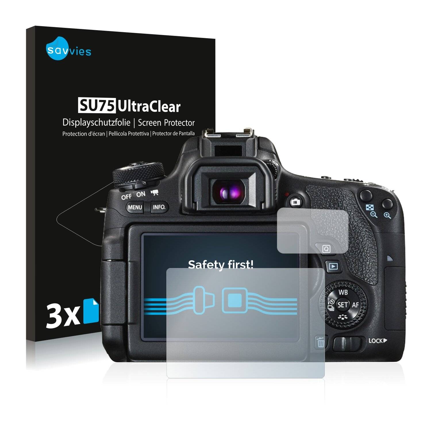 6x Savvies SU75 Displayschutzfolie für Canon EOS