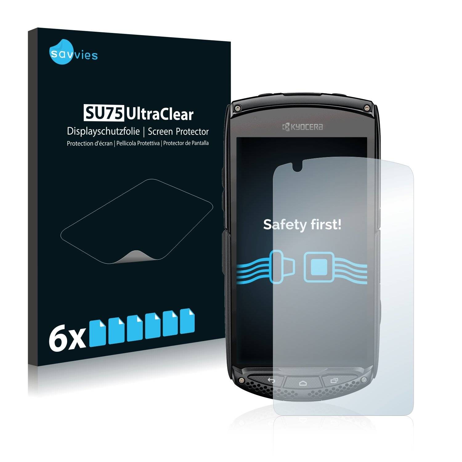 6x Savvies SU75 Displayschutzfolie für Kyocera Torque