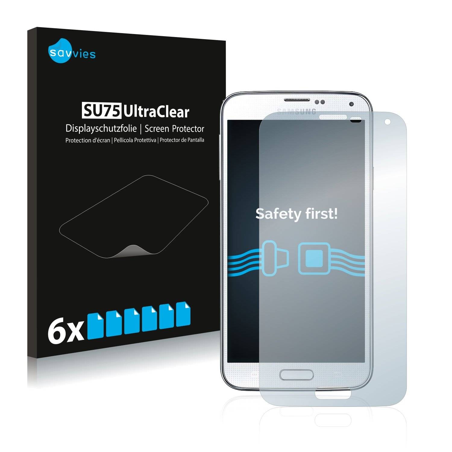 6x Savvies SU75 Displayschutzfolie für Samsung Galaxy S5