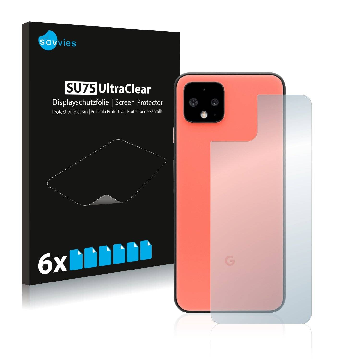 6x Savvies SU75 Displayschutzfolie für Google Pixel 4
