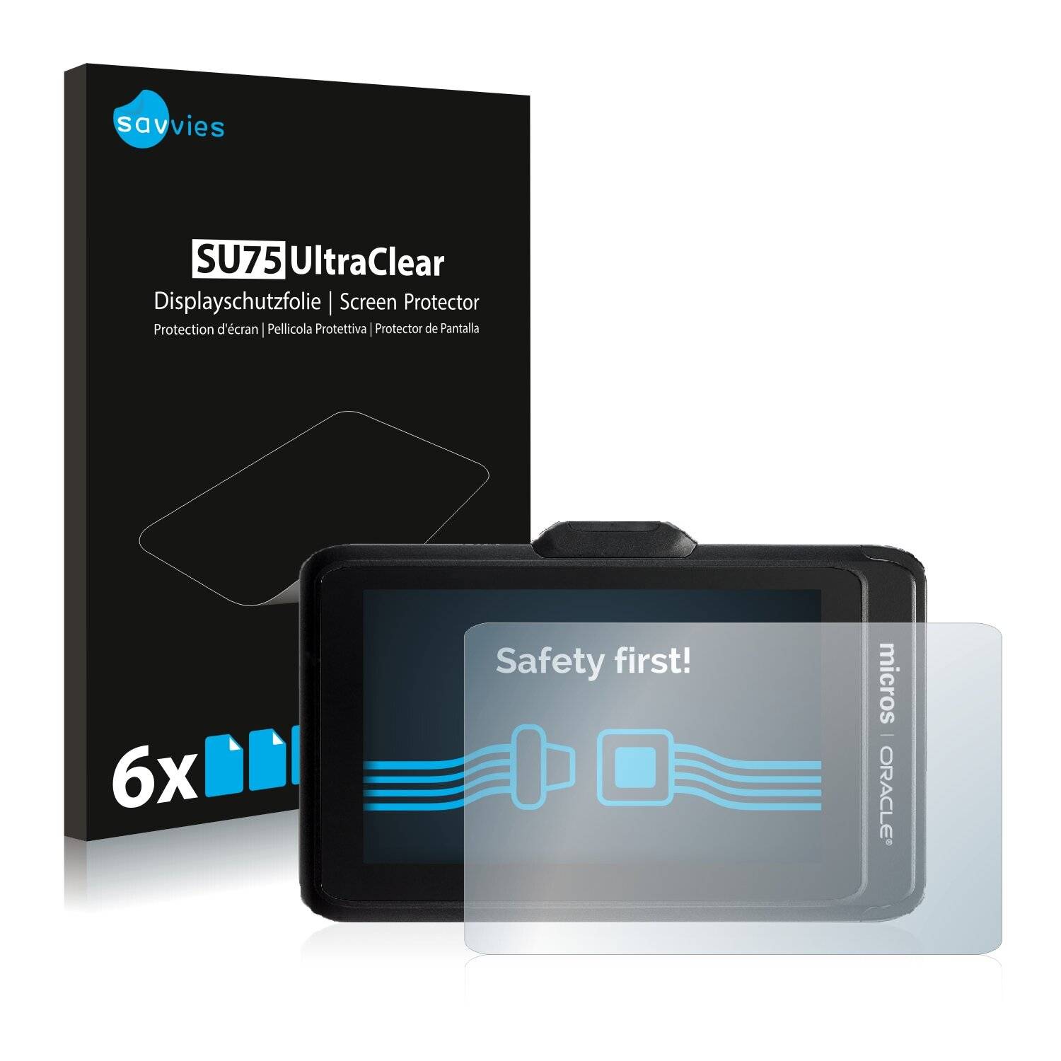 6x Savvies SU75 Displayschutzfolie für Oracle Micros Tablet