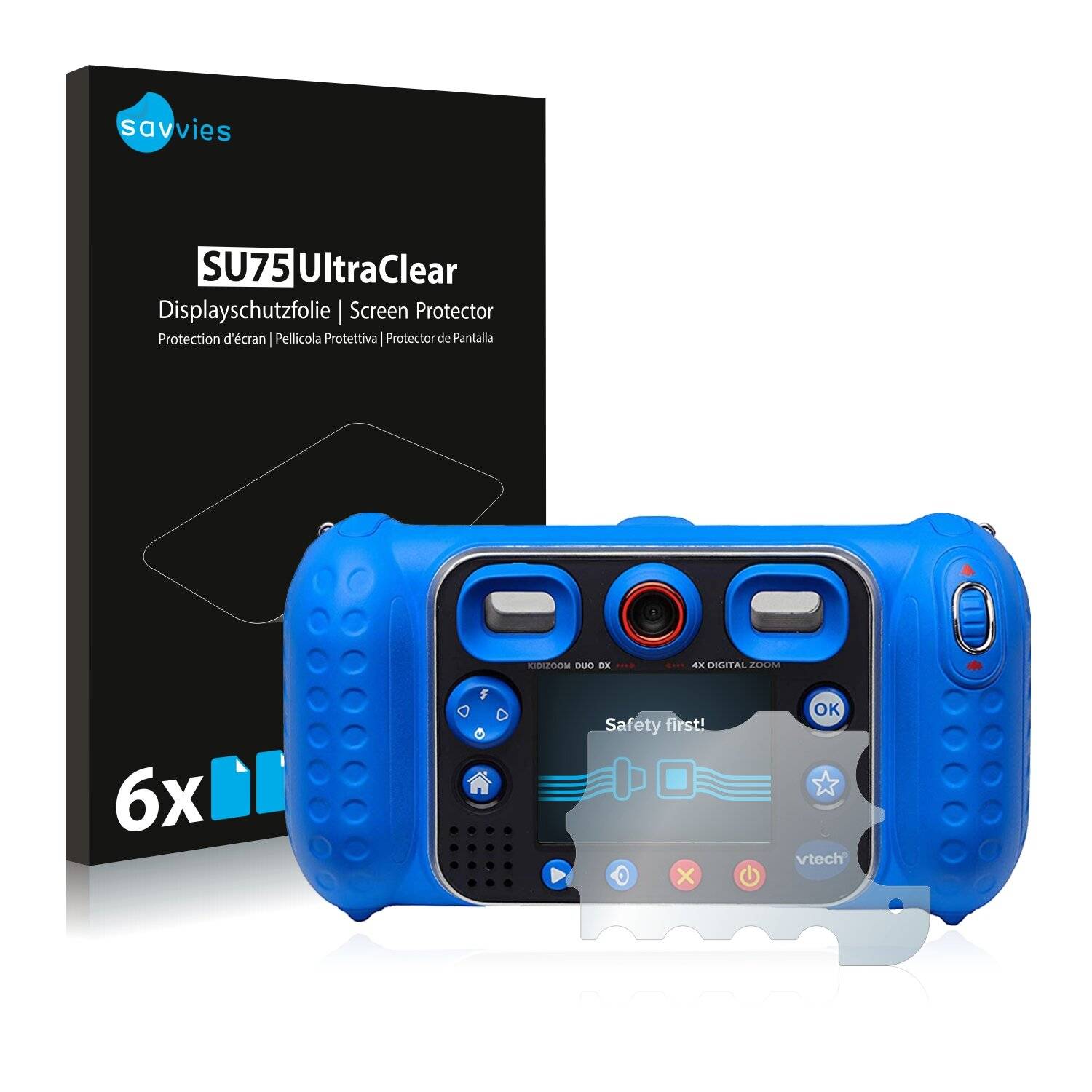 6x Savvies SU75 Displayschutzfolie für Vtech Kidizoom Duo