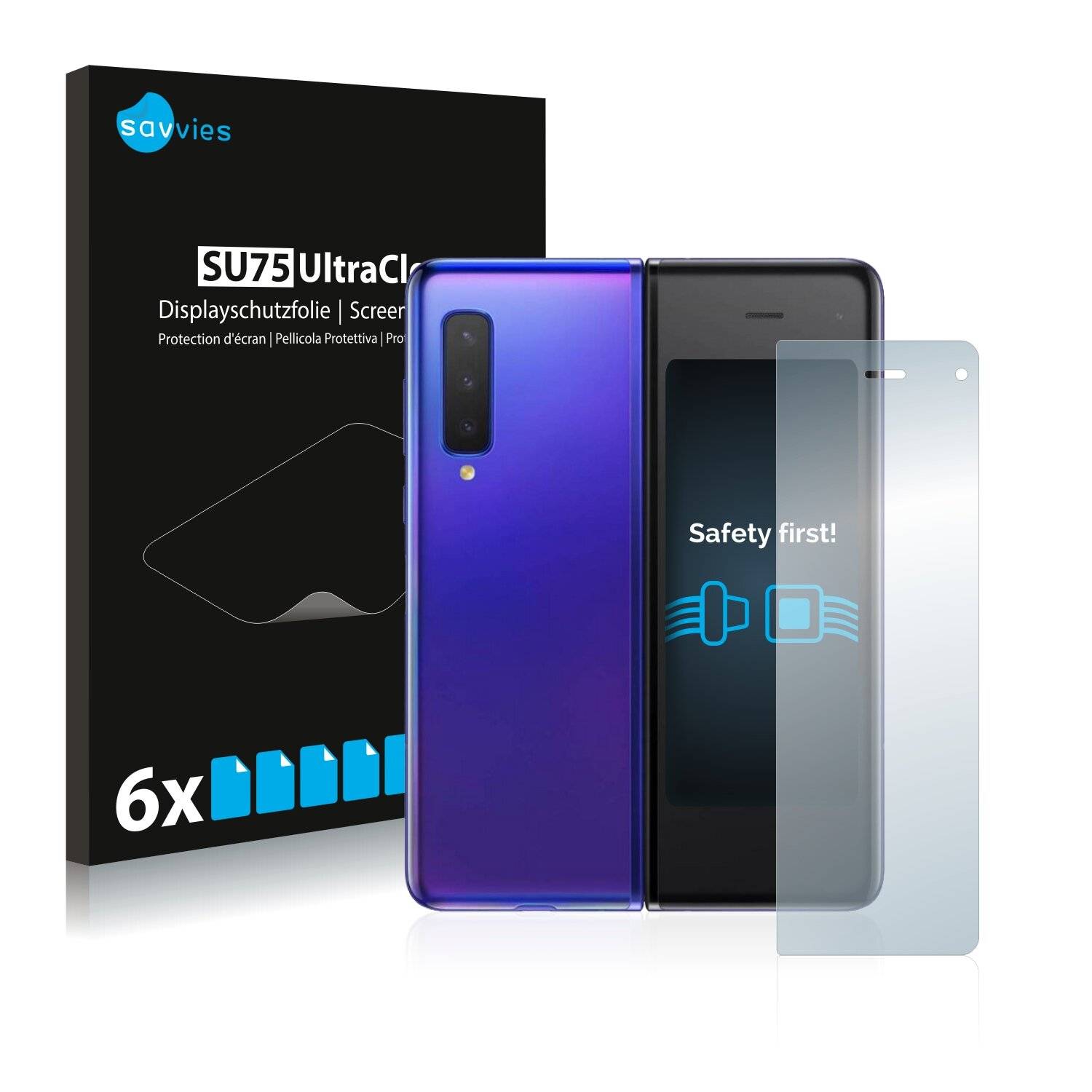6x Savvies SU75 Displayschutzfolie für Samsung Galaxy