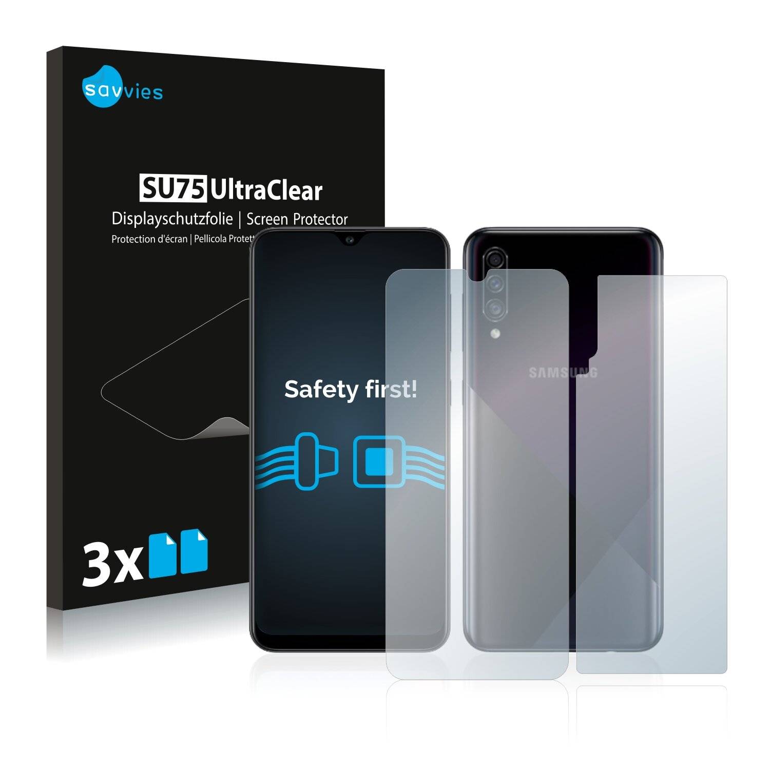 6x Savvies SU75 Displayschutzfolie für Samsung Galaxy A30s (Vorder +