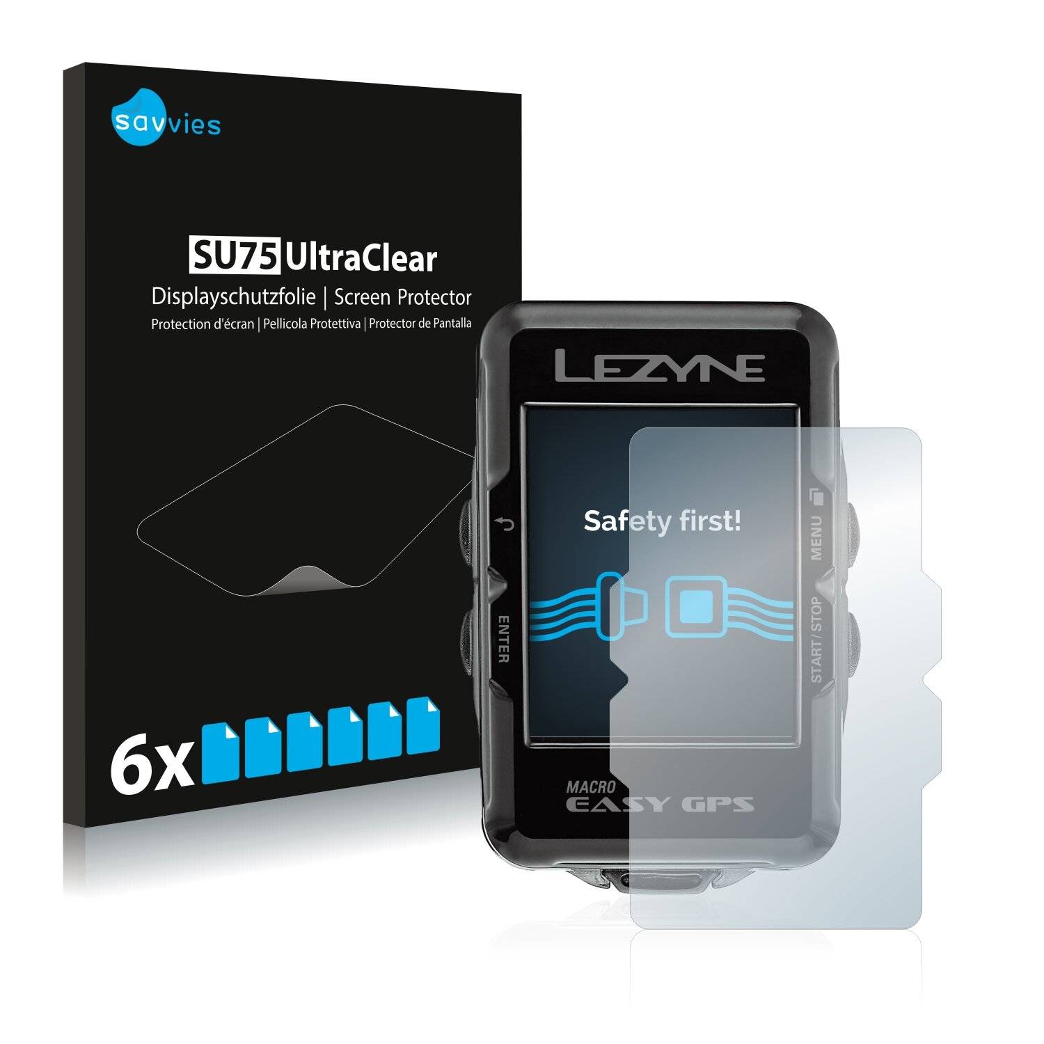 6x Savvies SU75 Displayschutzfolie für Lezyne Macro Easy