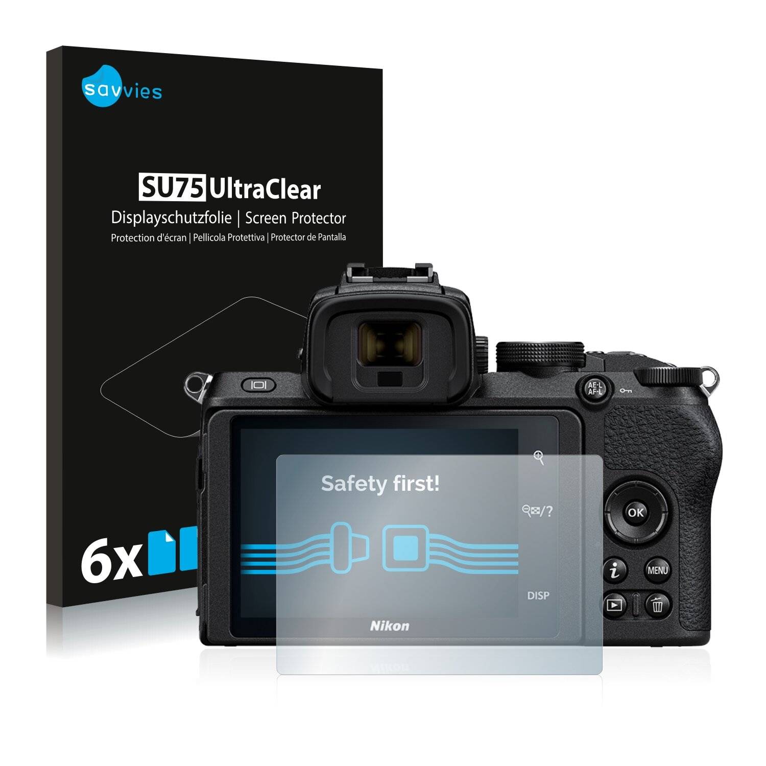 6x Savvies SU75 Displayschutzfolie für Nikon Z