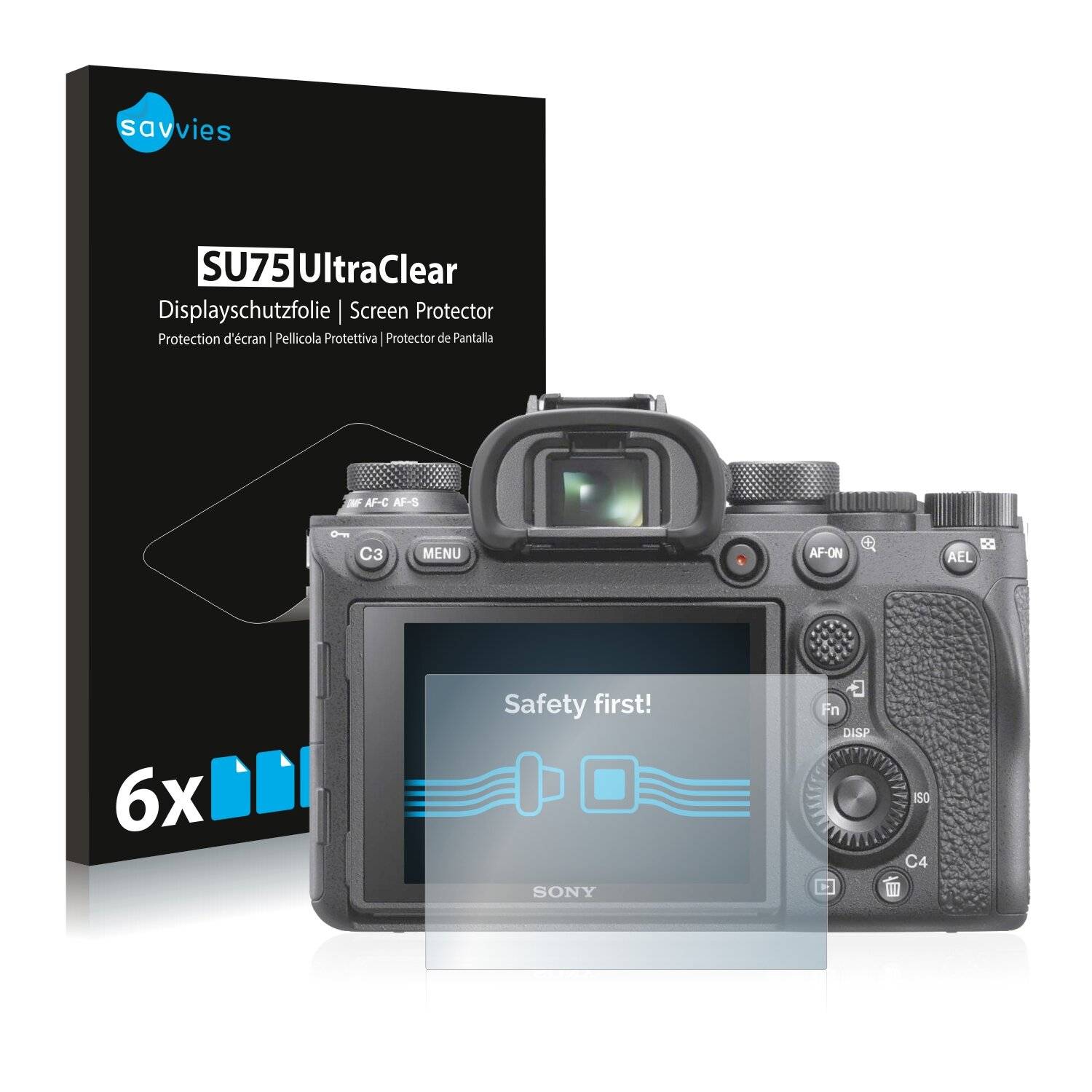 6x Savvies SU75 Displayschutzfolie für Sony Alpha 9