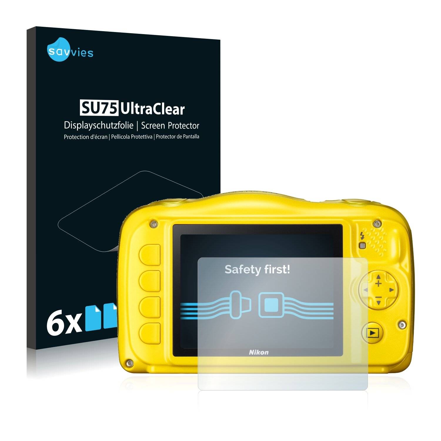 6x Savvies SU75 Displayschutzfolie für Nikon Coolpix