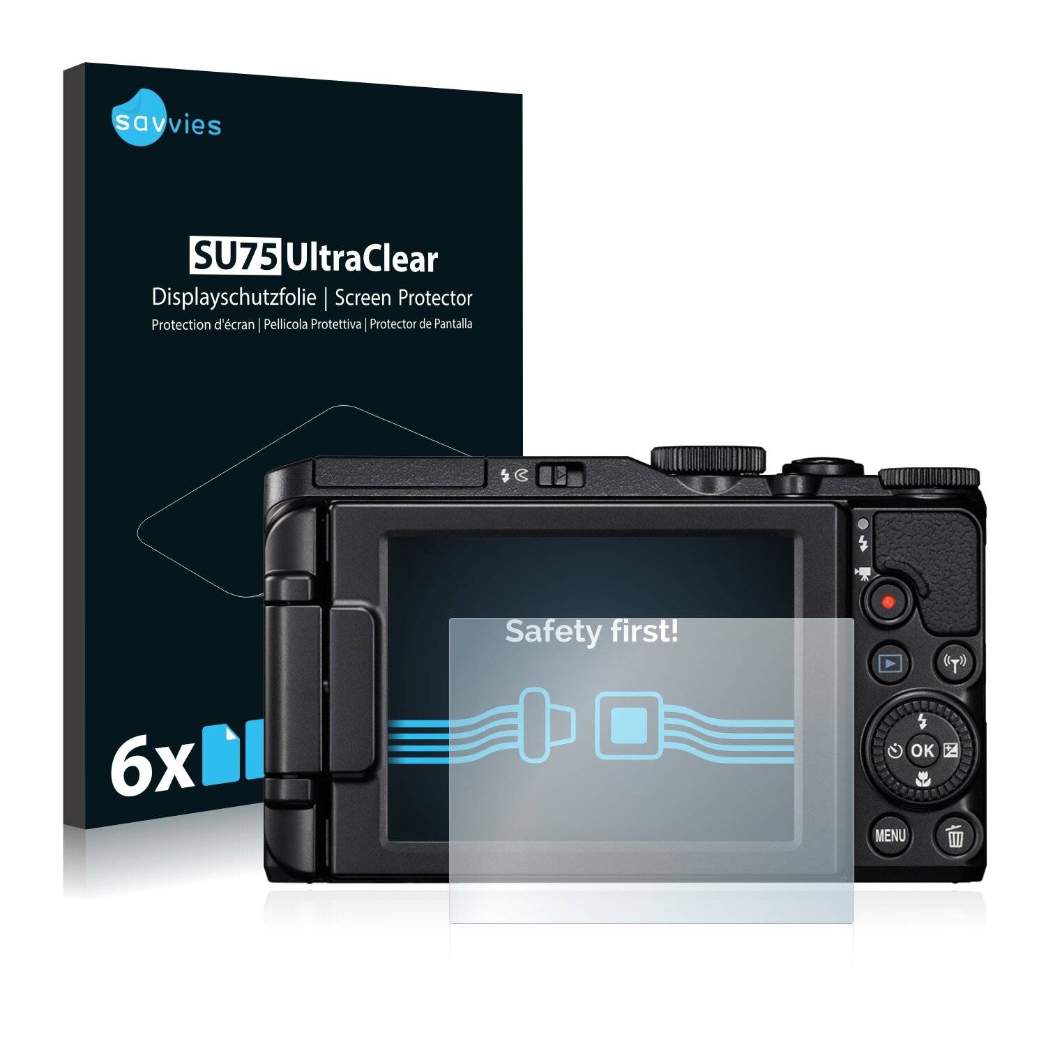 6x Savvies SU75 Displayschutzfolie für Nikon Coolpix