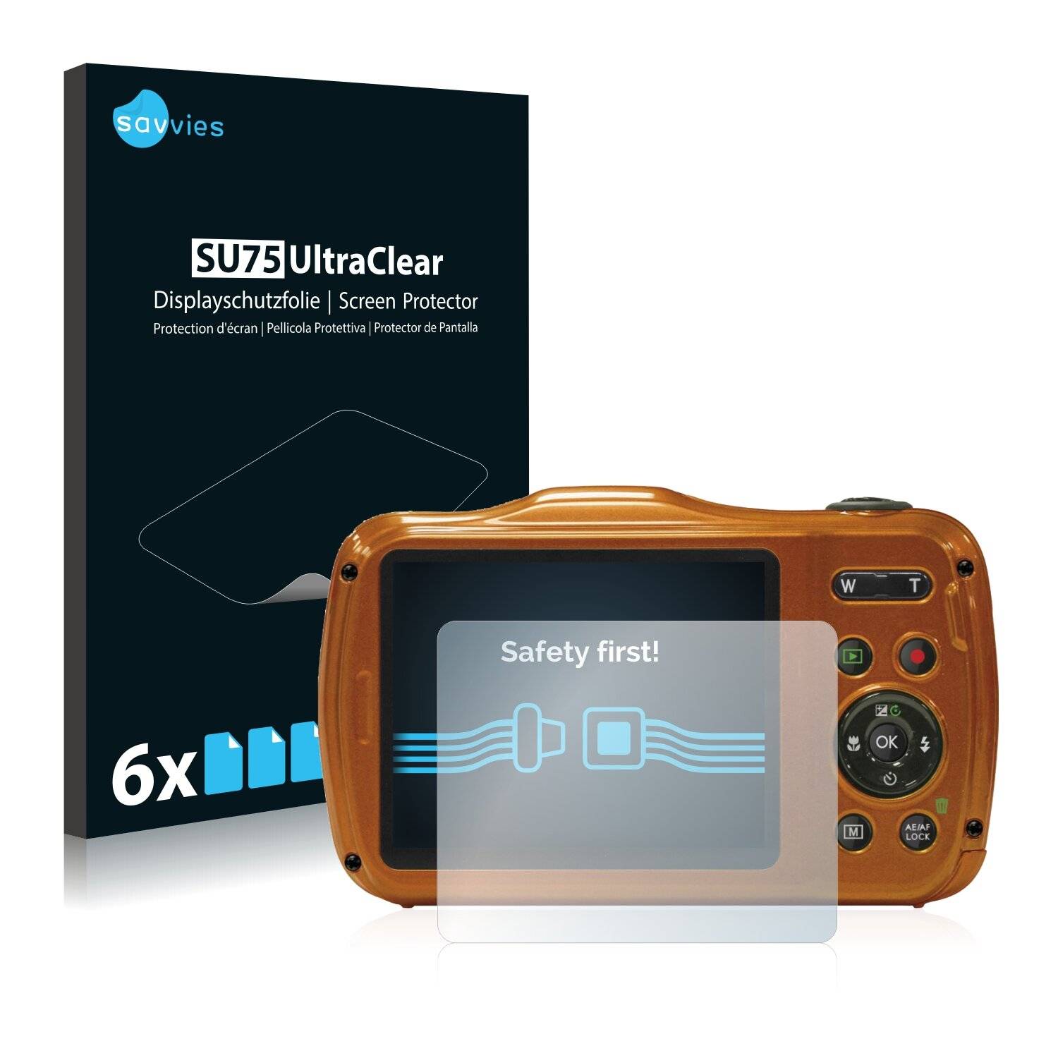6x Savvies SU75 Displayschutzfolie für Rollei Sportsline