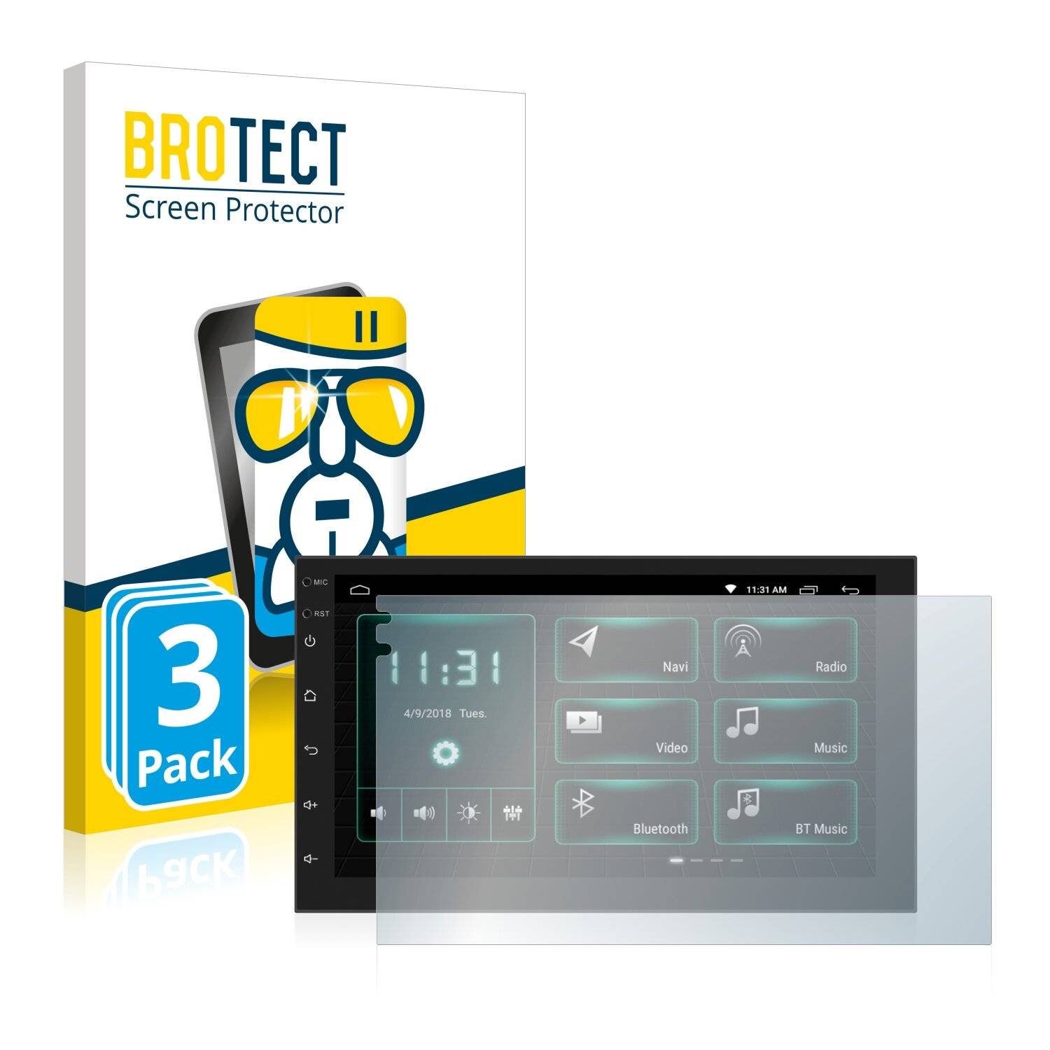3x BROTECT AirGlass Schutzglas Folie für Phonocar MediaStation