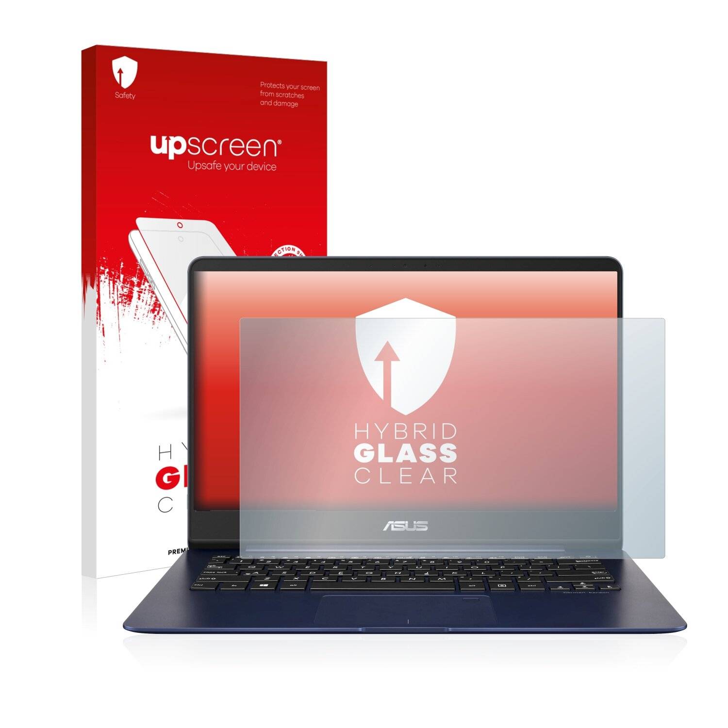 upscreen Hybrid Glass Clear Premium Schutzglas Folie für Asus ZenBook