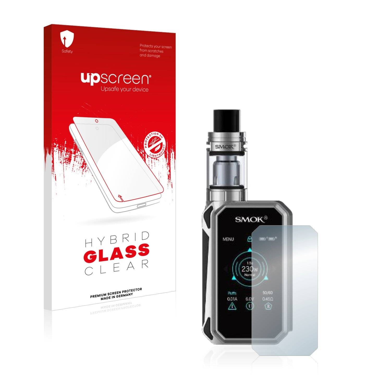 upscreen Hybrid Glass Clear Premium Schutzglas Folie für Smok G-Priv