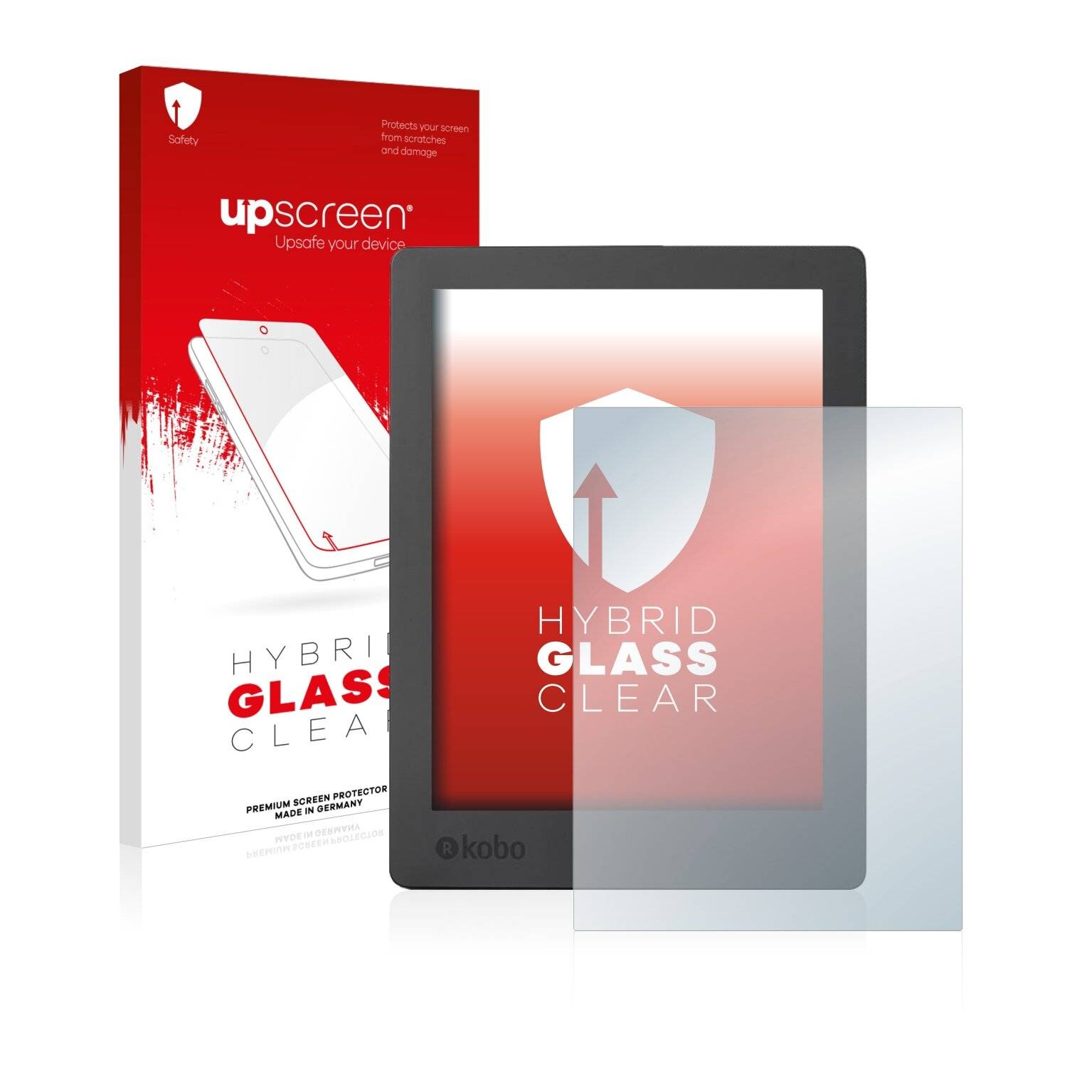 upscreen Hybrid Glass Clear Premium Schutzglas Folie für Kobo Aura H2O Edition