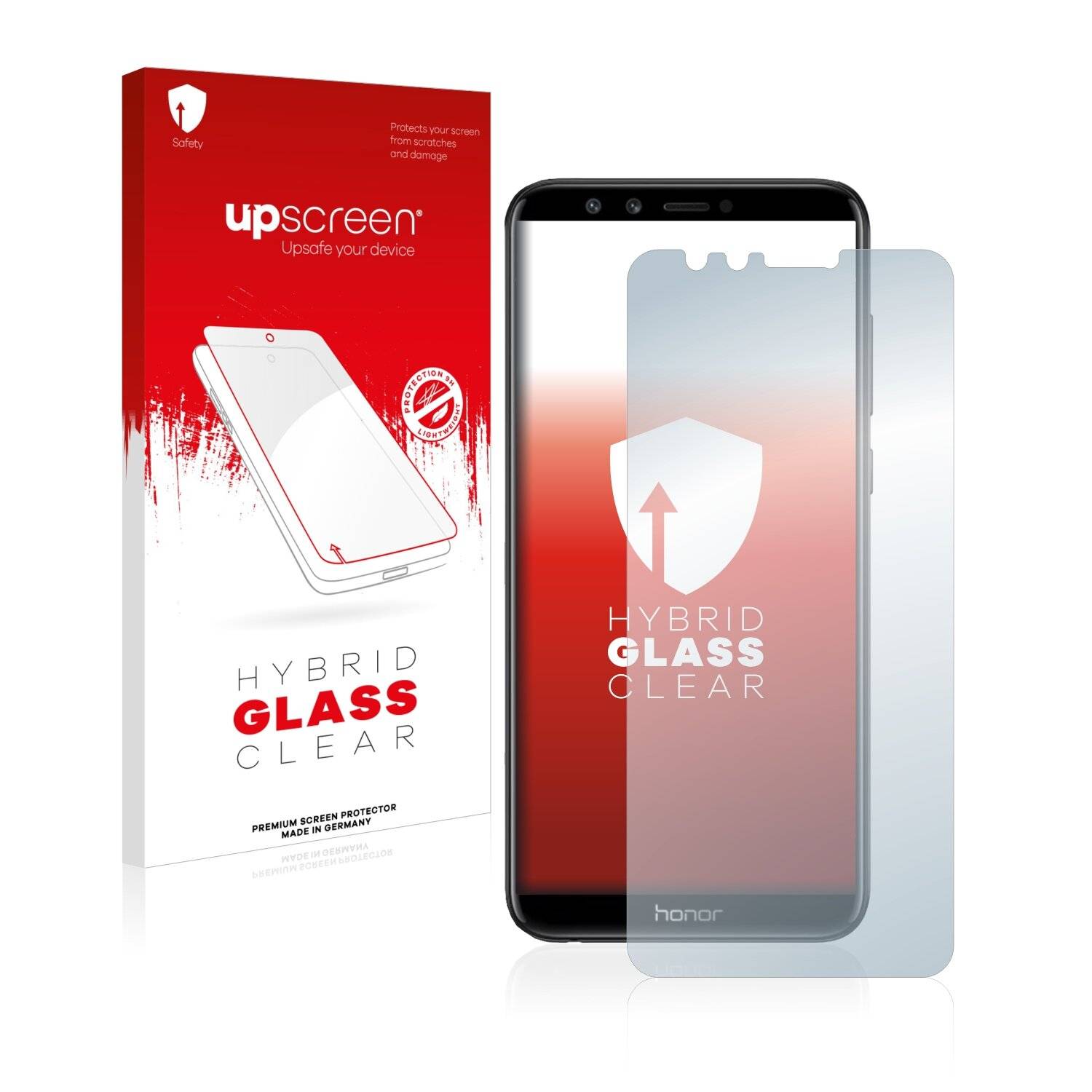 upscreen Hybrid Glass Clear Premium Schutzglas Folie für Honor 9