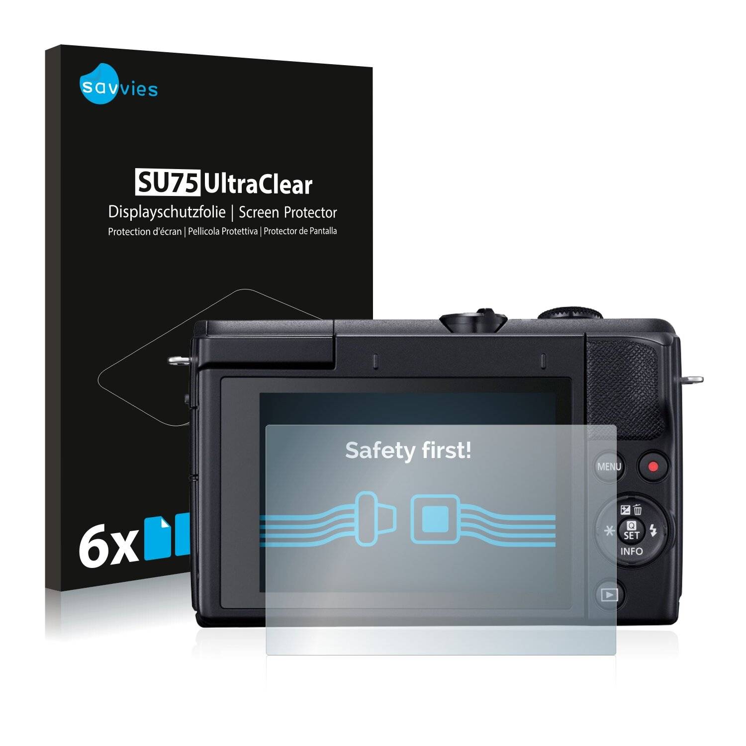 6x Savvies SU75 Displayschutzfolie für Canon EOS